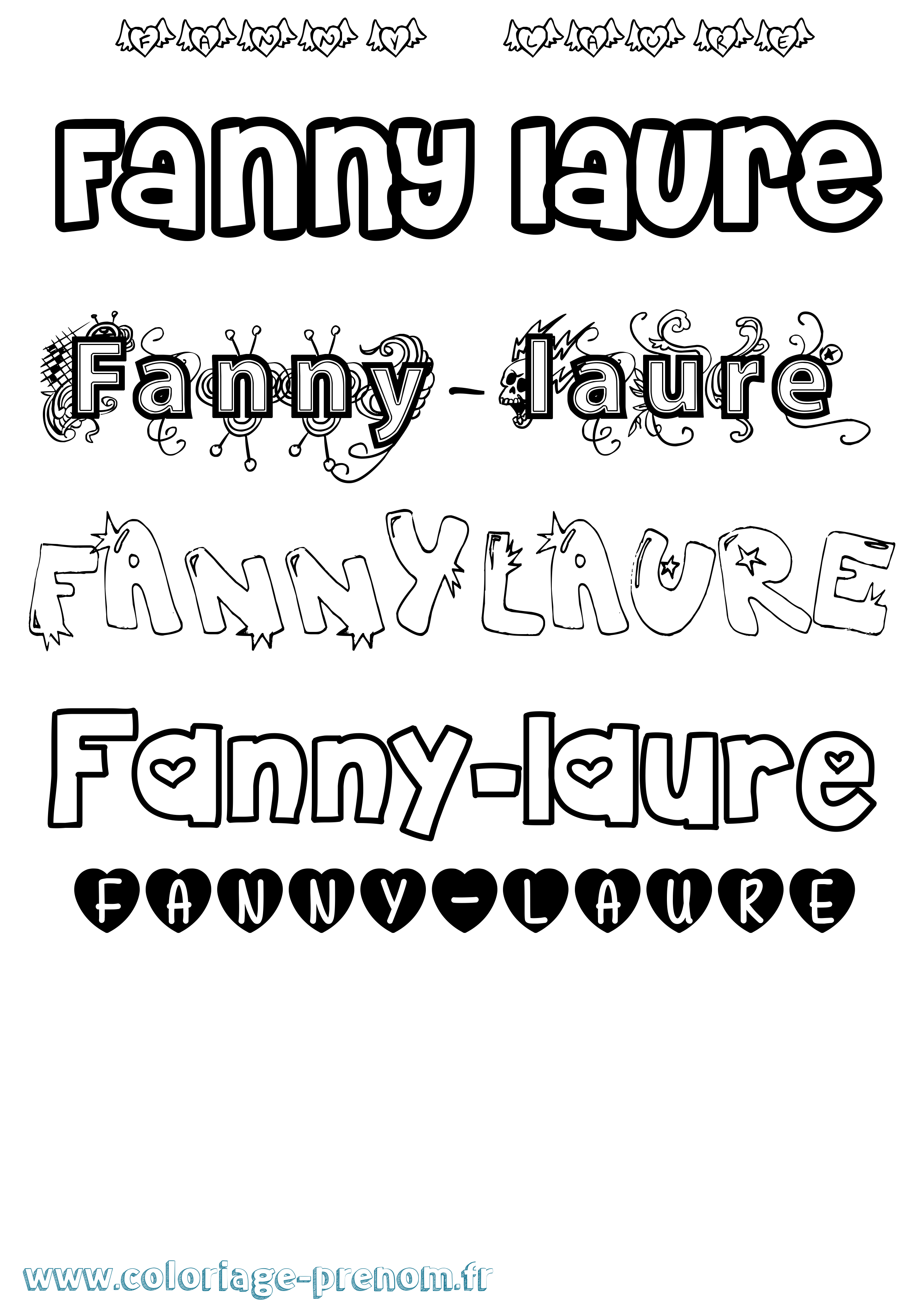 Coloriage Fanny-Laure Girly Coloriage prénom Fanny-Laure Girly