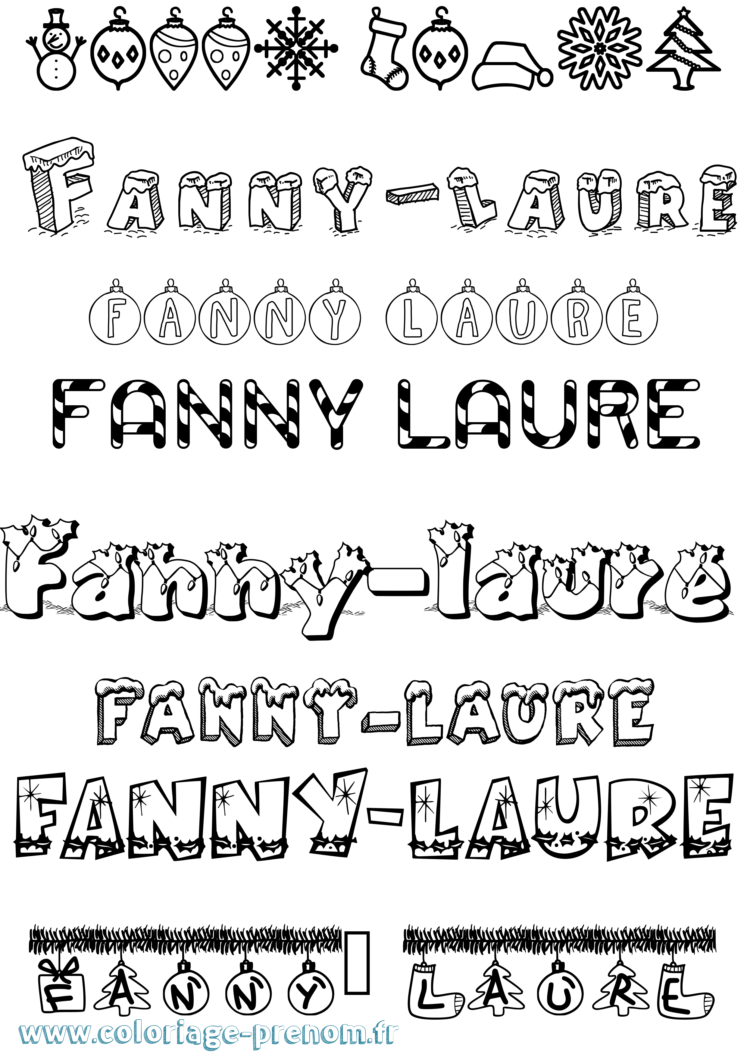 Coloriage Fanny-Laure Noël Coloriage prénom Fanny-Laure Noël