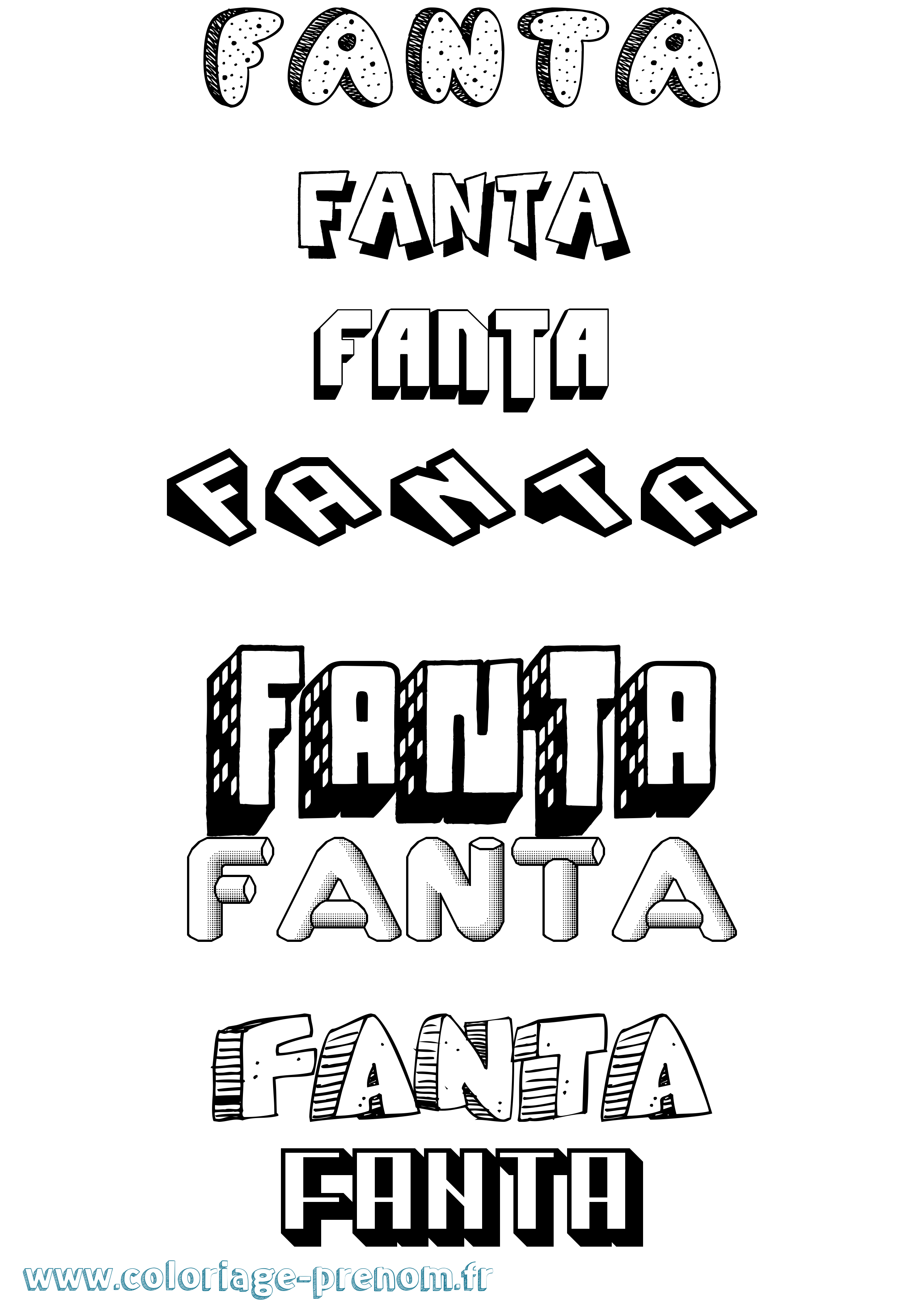 Coloriage prénom Fanta