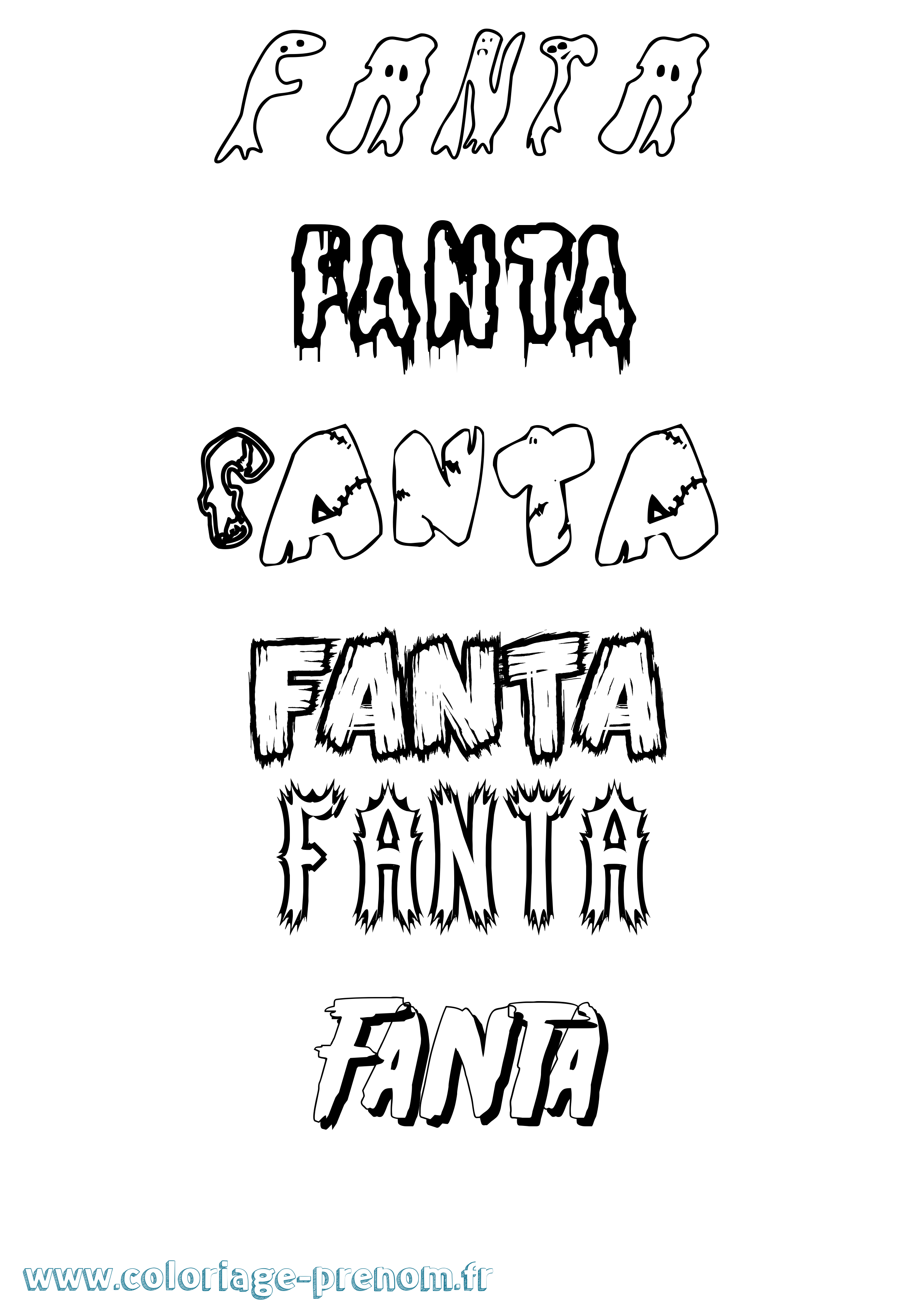 Coloriage prénom Fanta