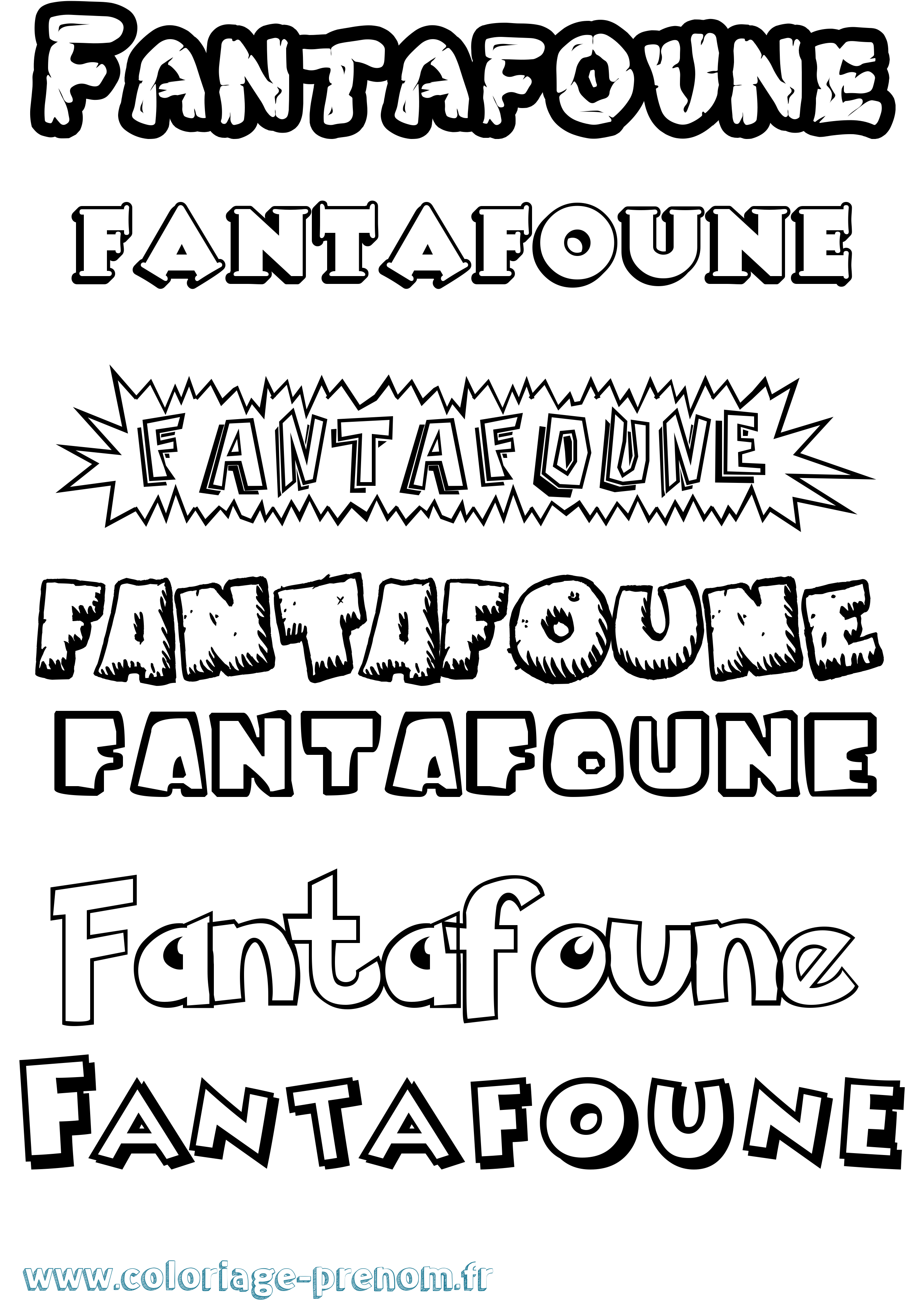 Coloriage Fantafoune Dessin Animé Coloriage prénom Fantafoune Dessin Animé
