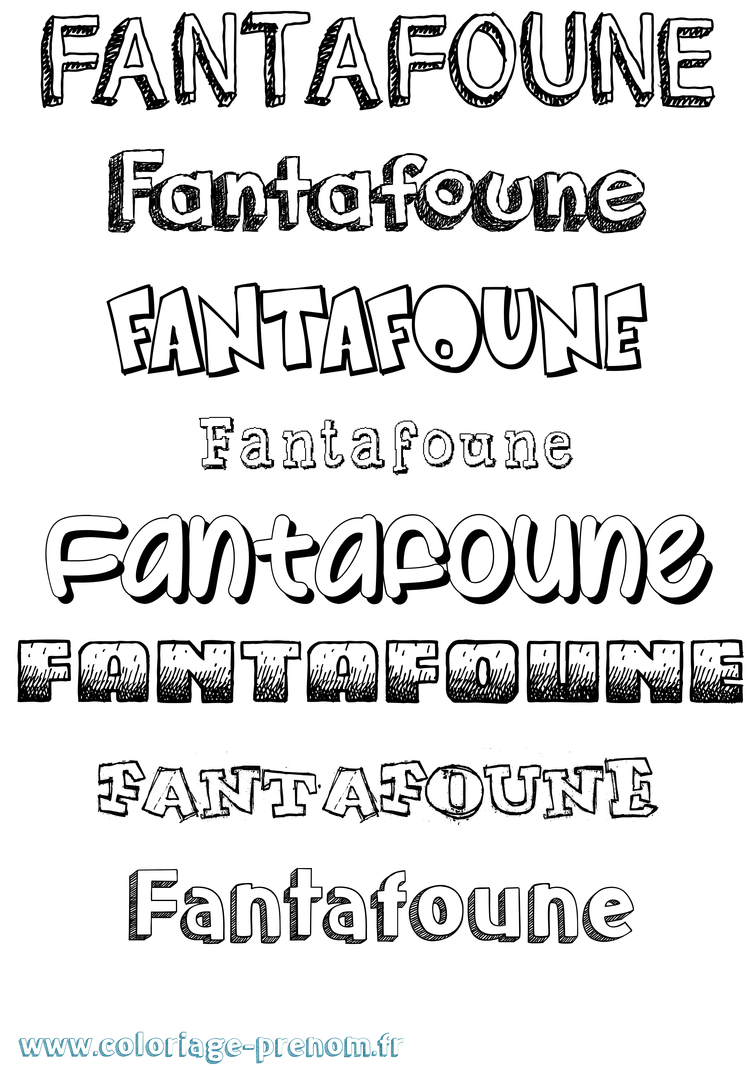 Coloriage Fantafoune Dessiné Coloriage prénom Fantafoune Dessiné