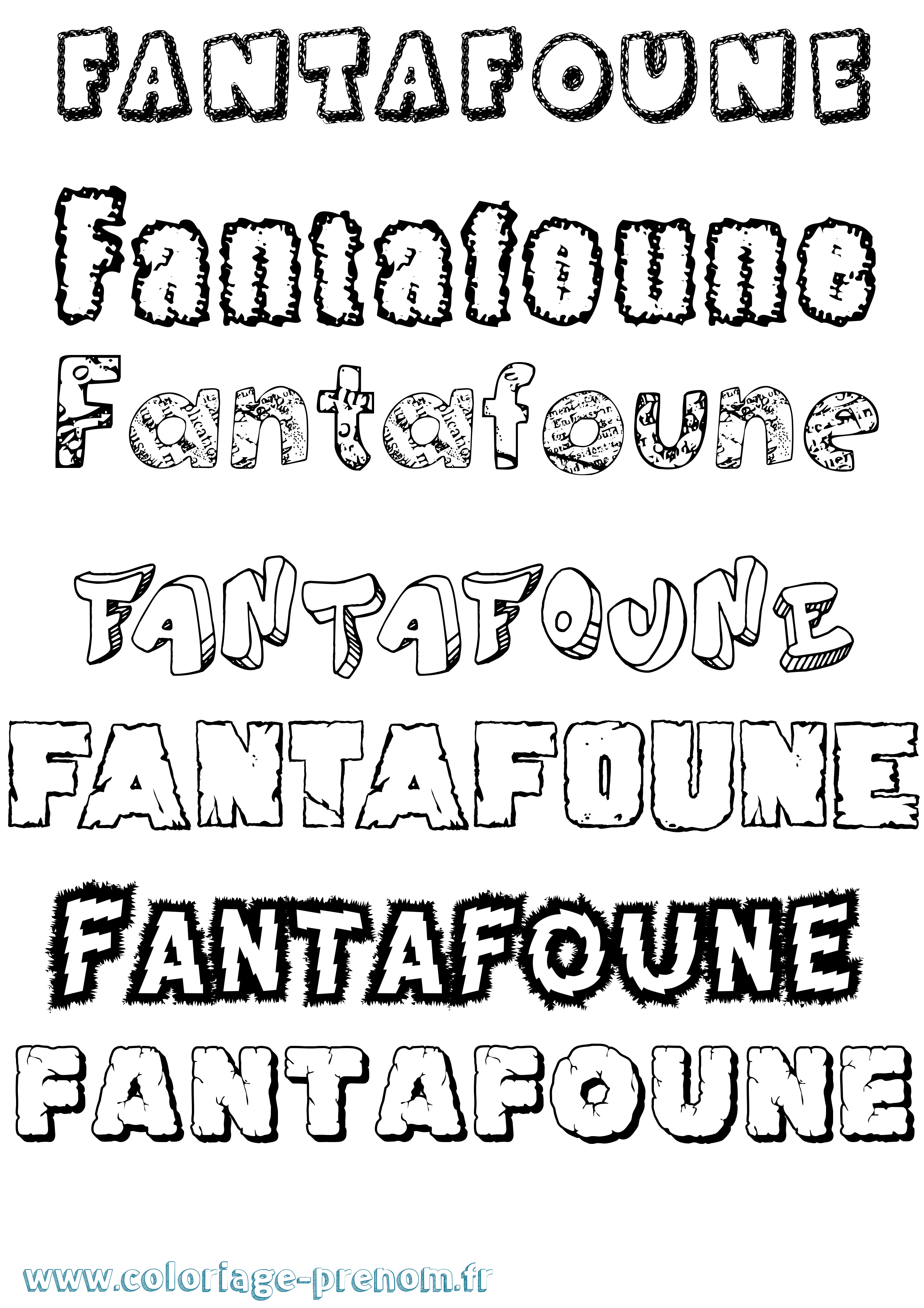 Coloriage Fantafoune Destructuré Coloriage prénom Fantafoune Destructuré