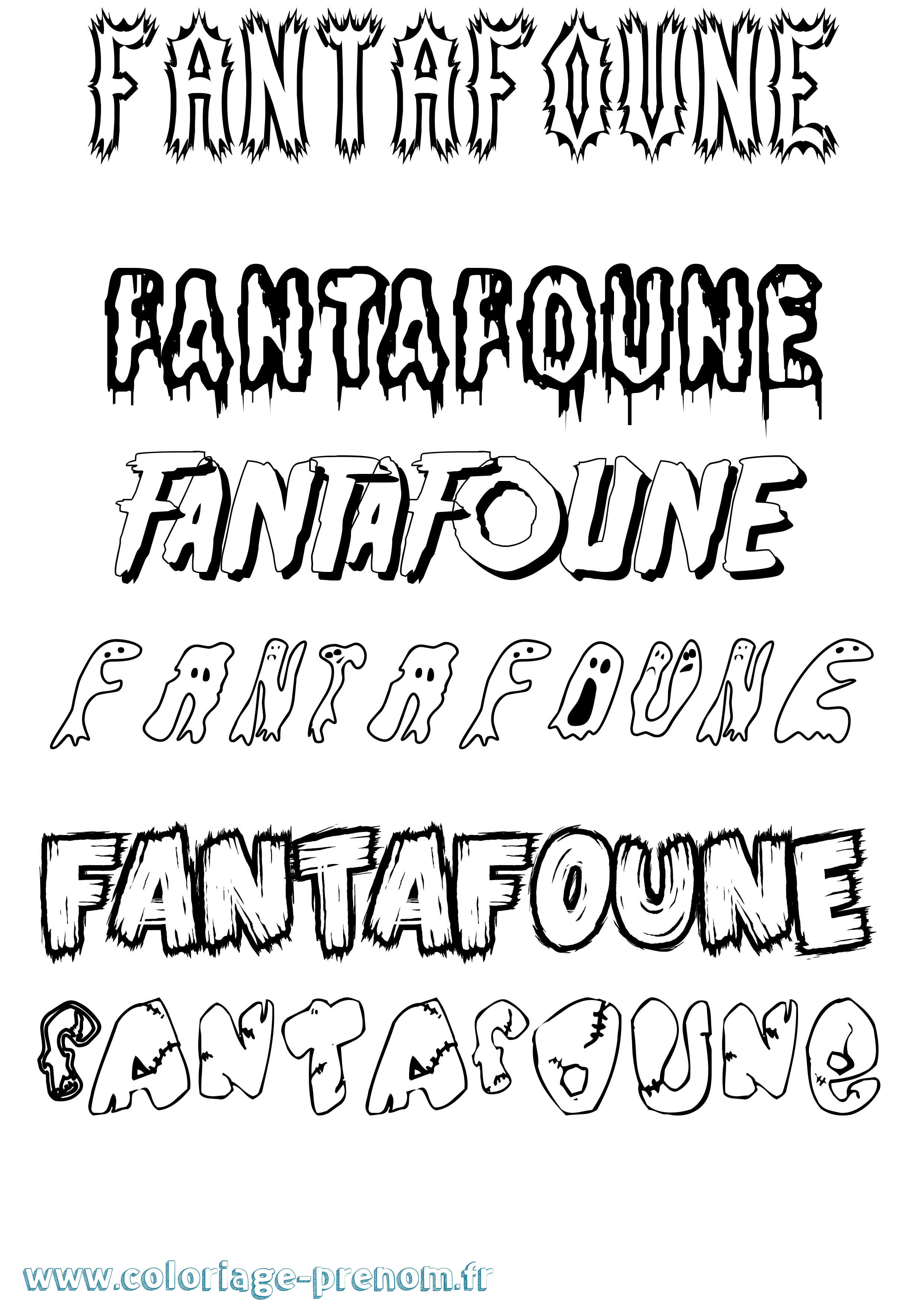 Coloriage Fantafoune Frisson Coloriage prénom Fantafoune Frisson