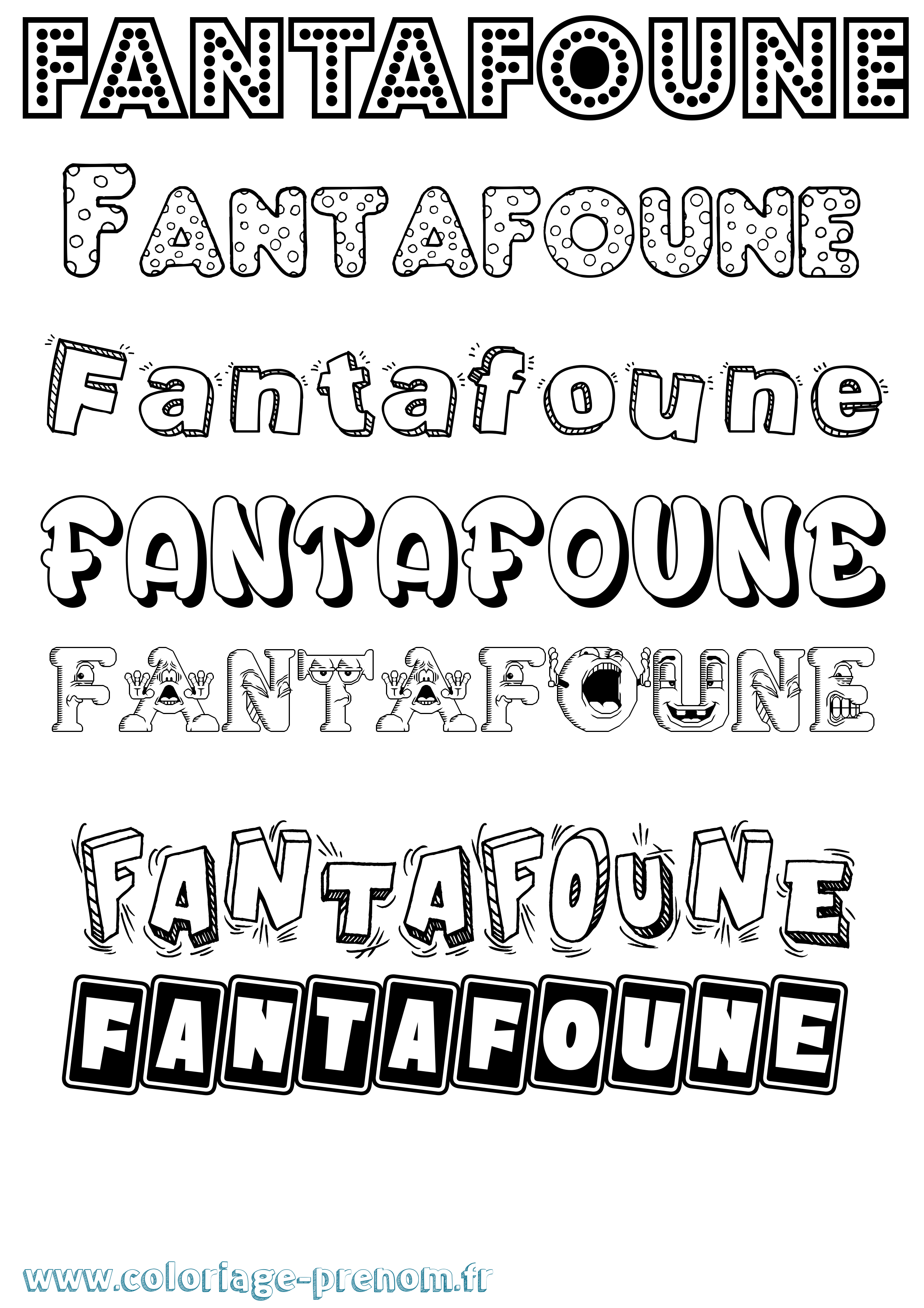 Coloriage Fantafoune Fun Coloriage prénom Fantafoune Fun