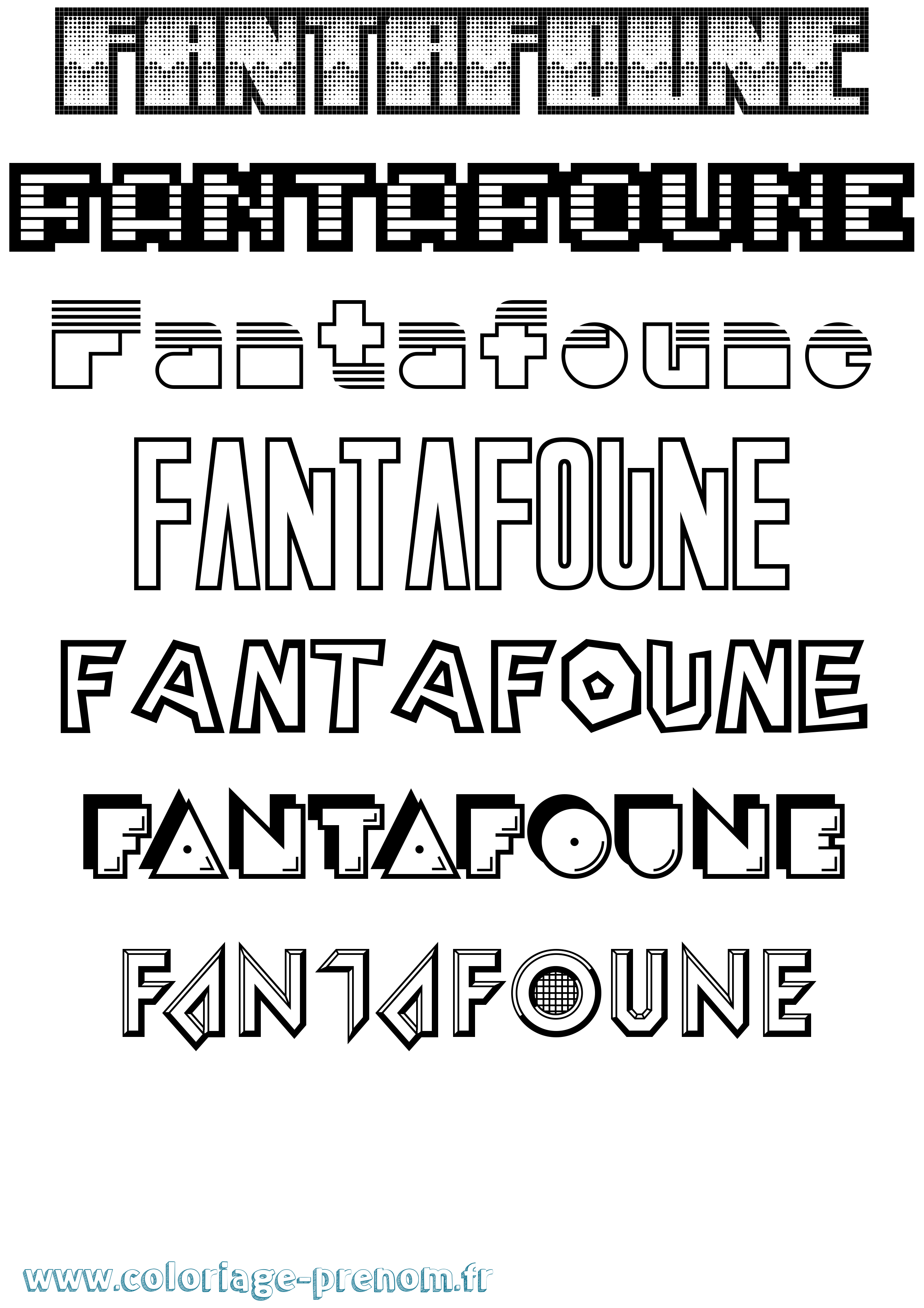 Coloriage Fantafoune Jeux Vidéos Coloriage prénom Fantafoune Jeux Vidéos