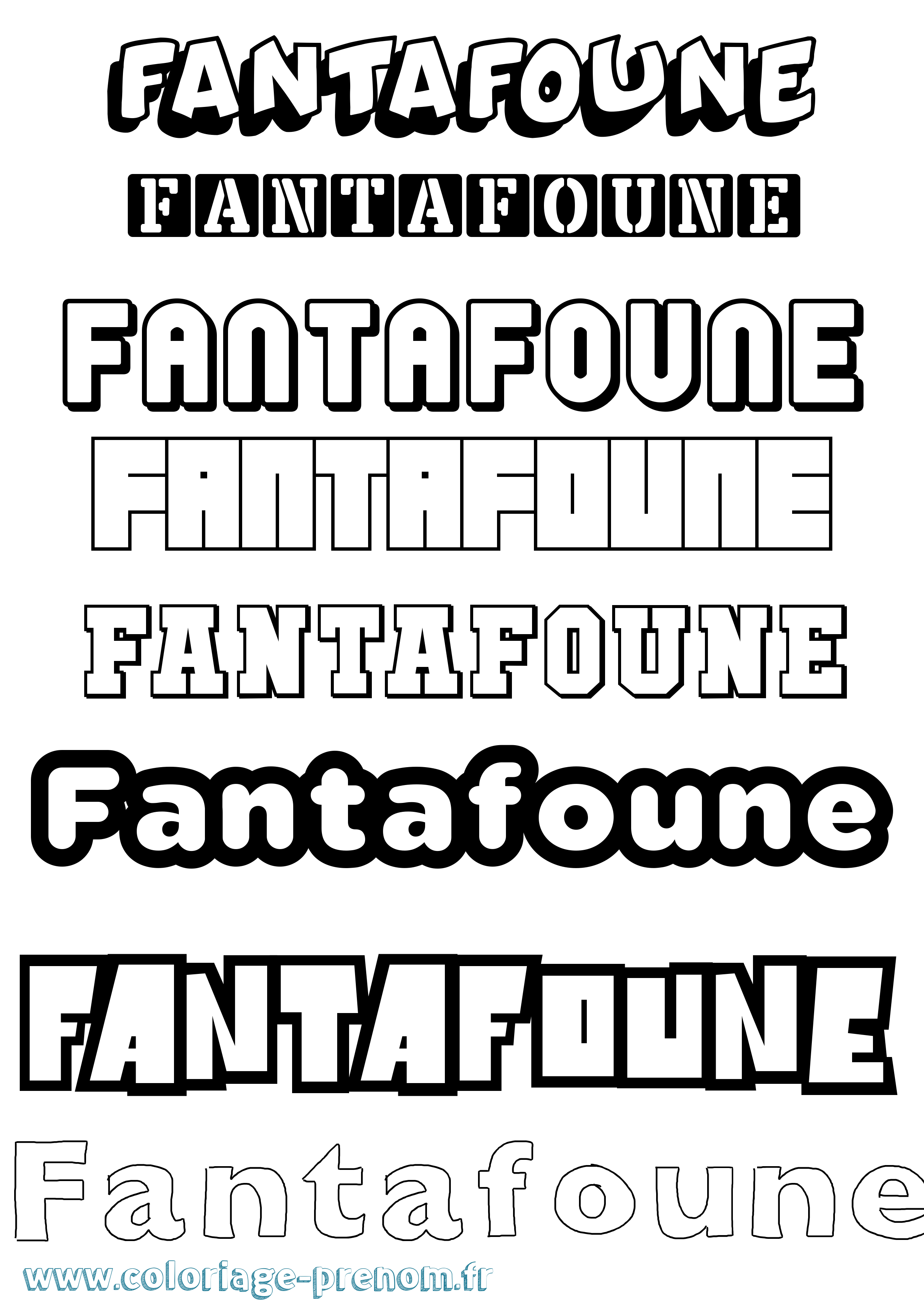 Coloriage Fantafoune Simple Coloriage prénom Fantafoune Simple