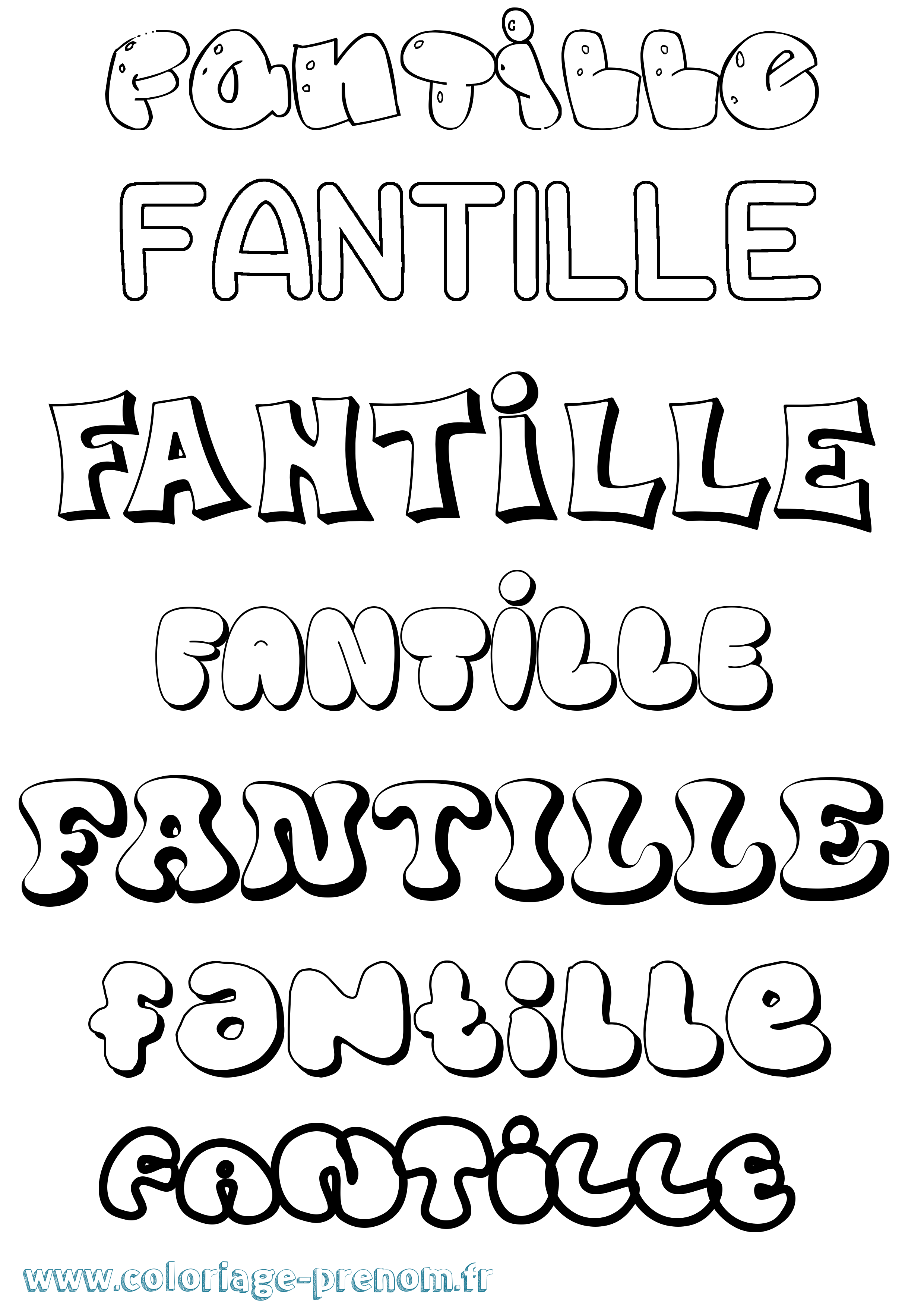 Coloriage Fantille Bubble Coloriage prénom Fantille Bubble