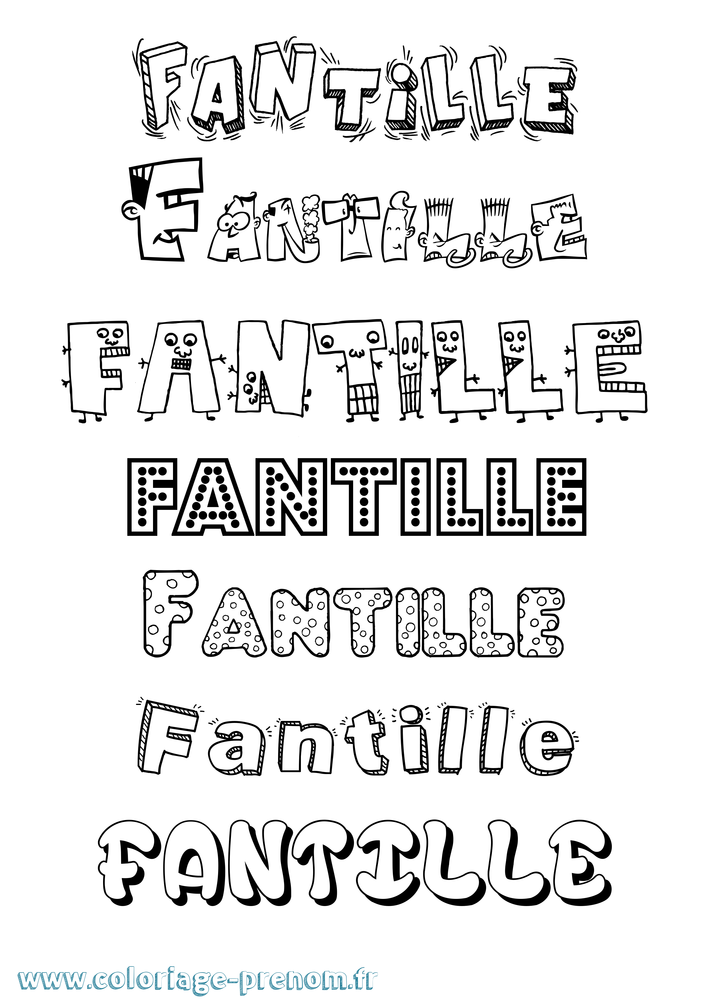 Coloriage Fantille Fun Coloriage prénom Fantille Fun