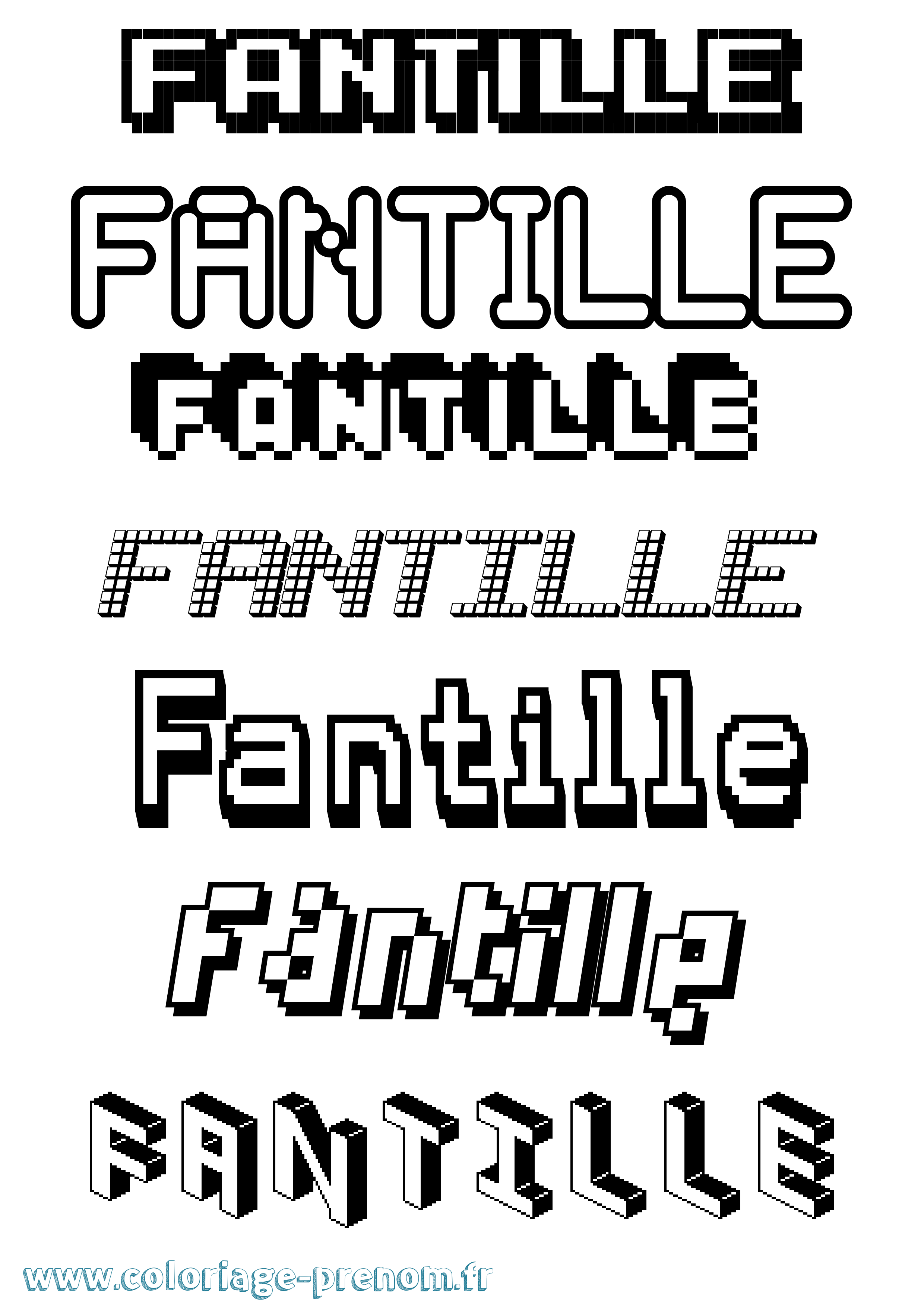 Coloriage Fantille Pixel Coloriage prénom Fantille Pixel