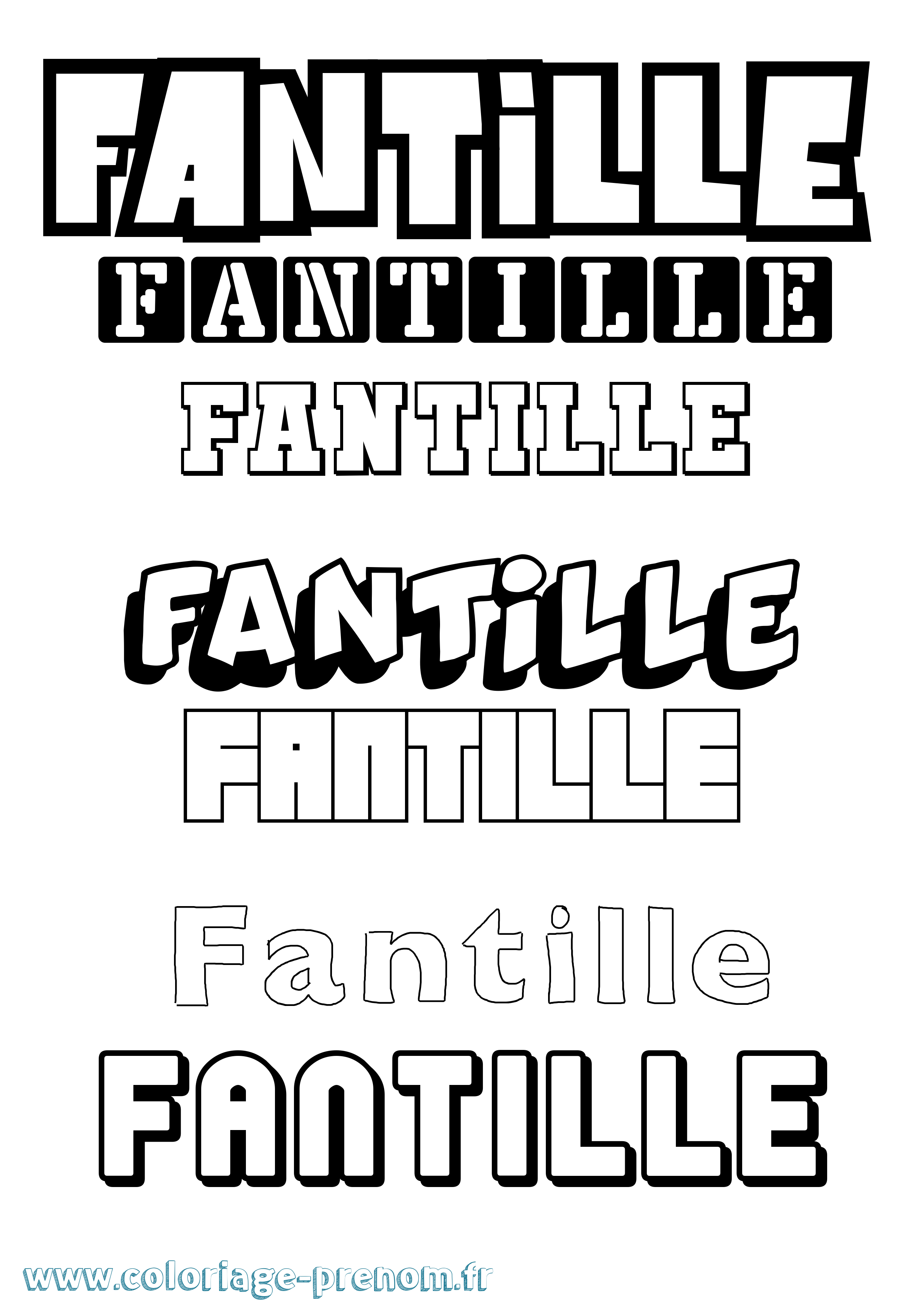 Coloriage Fantille Simple Coloriage prénom Fantille Simple