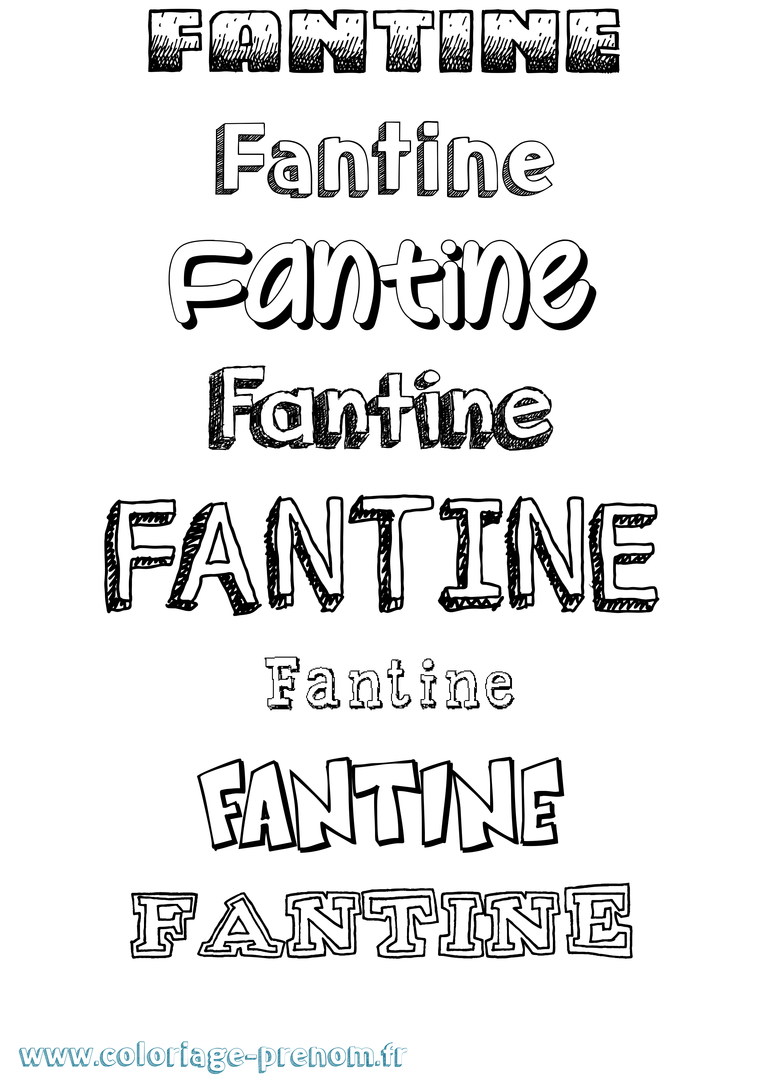 Coloriage Fantine Coloriage prénom Fantine