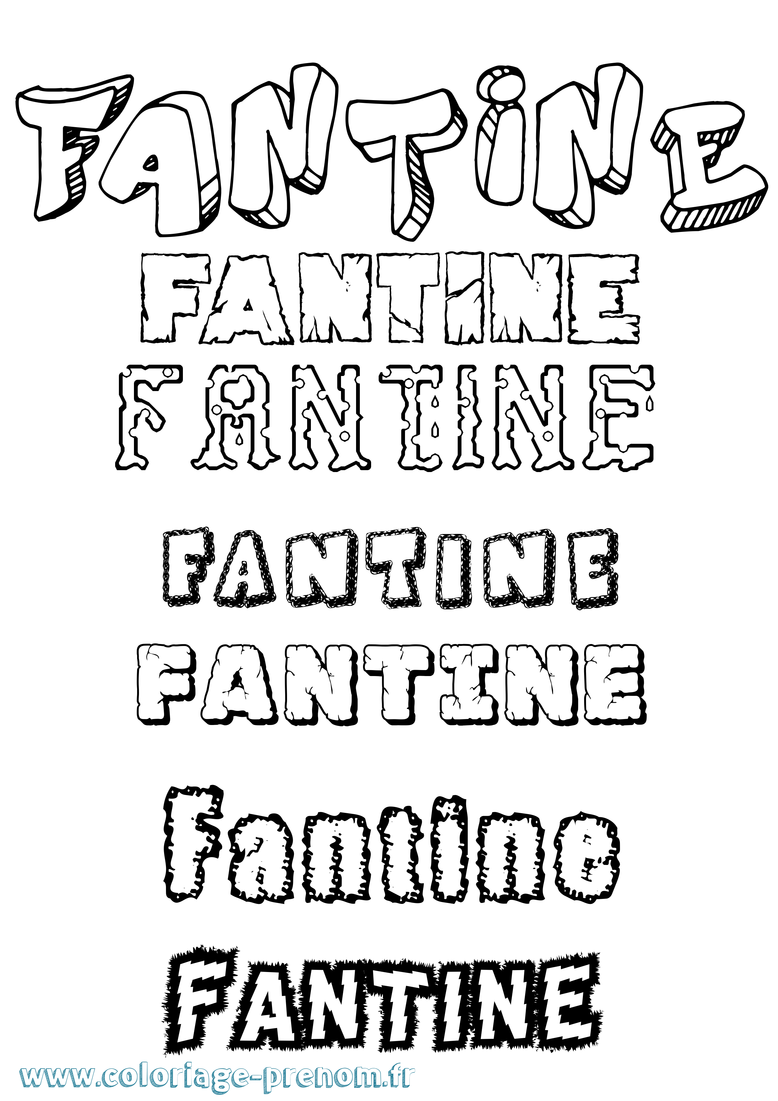 Coloriage Fantine Coloriage prénom Fantine