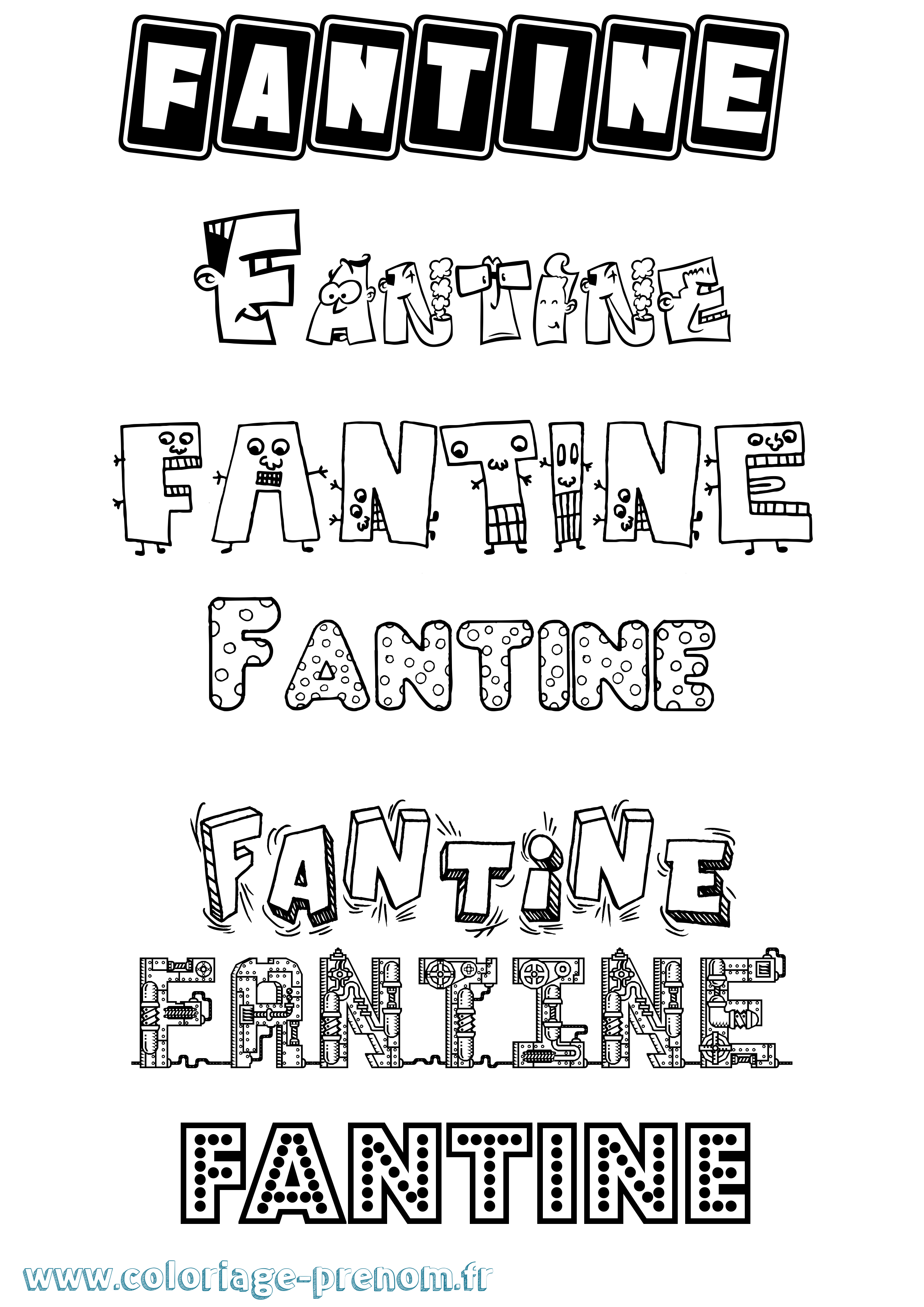 Coloriage Fantine Coloriage prénom Fantine