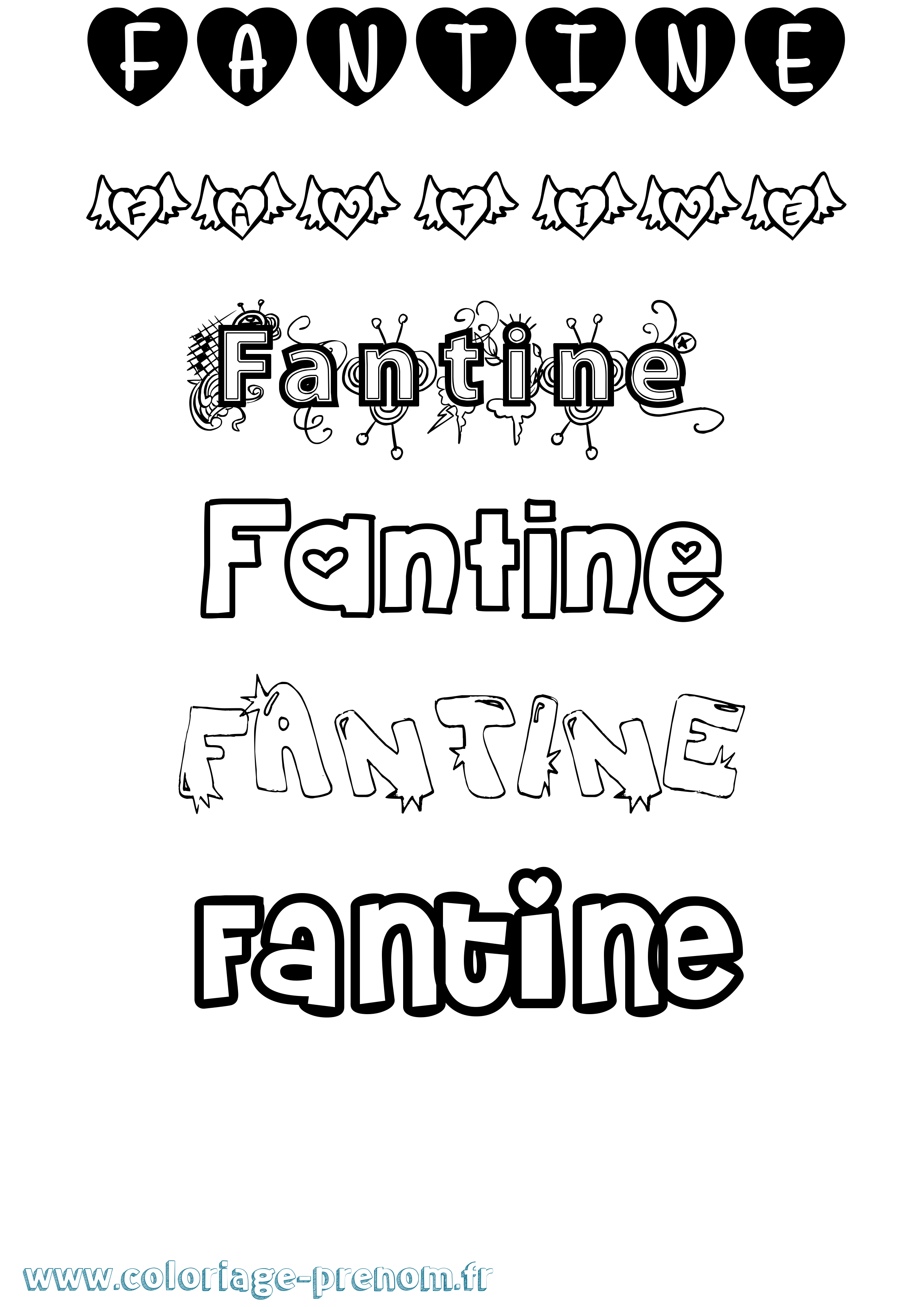 Coloriage Fantine Coloriage prénom Fantine