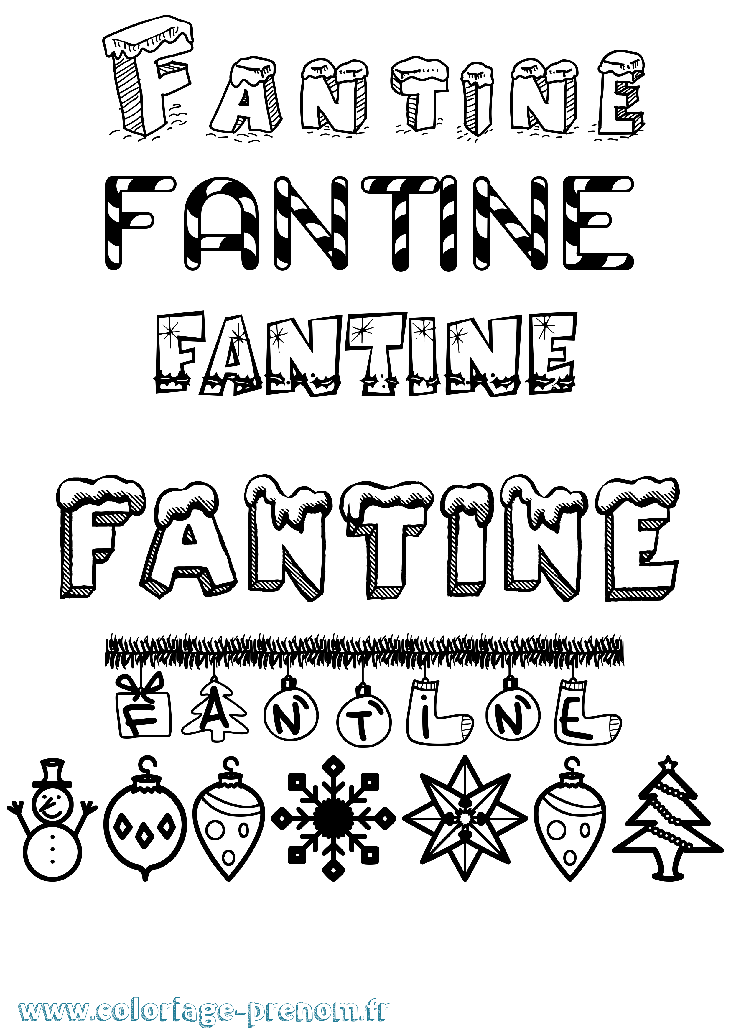 Coloriage Fantine Coloriage prénom Fantine