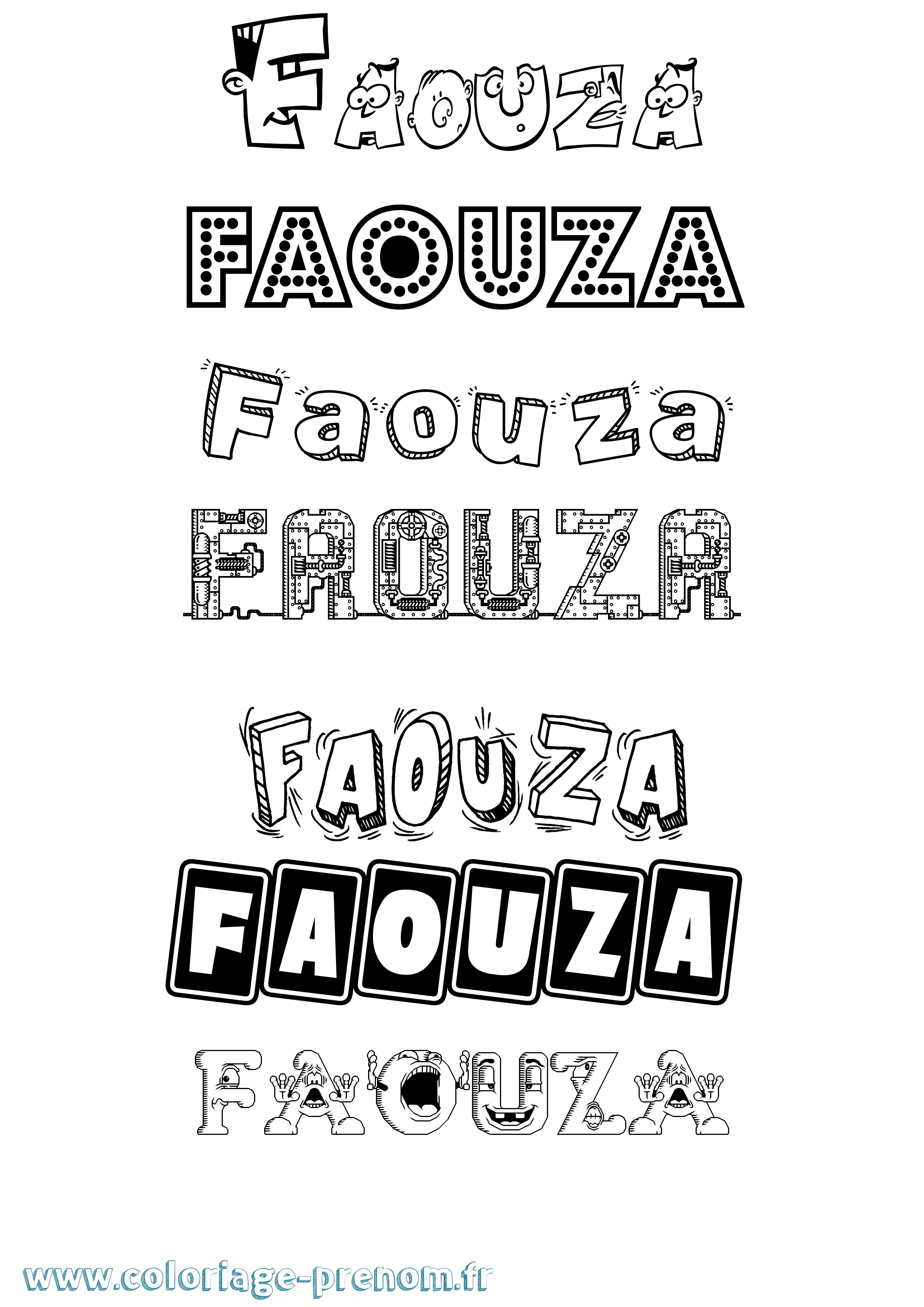 Coloriage Faouza Fun Coloriage prénom Faouza Fun
