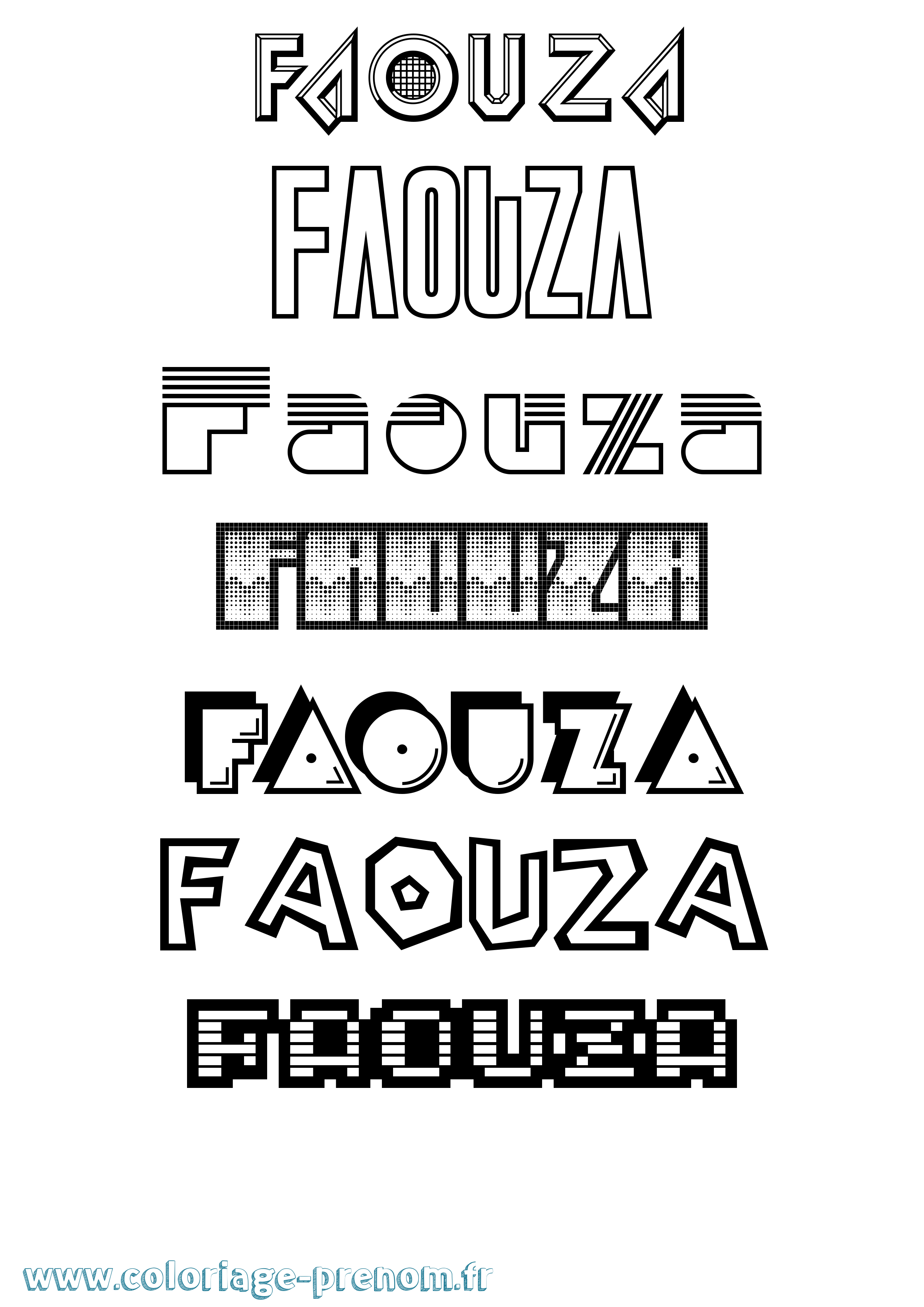 Coloriage Faouza Jeux Vidéos Coloriage prénom Faouza Jeux Vidéos
