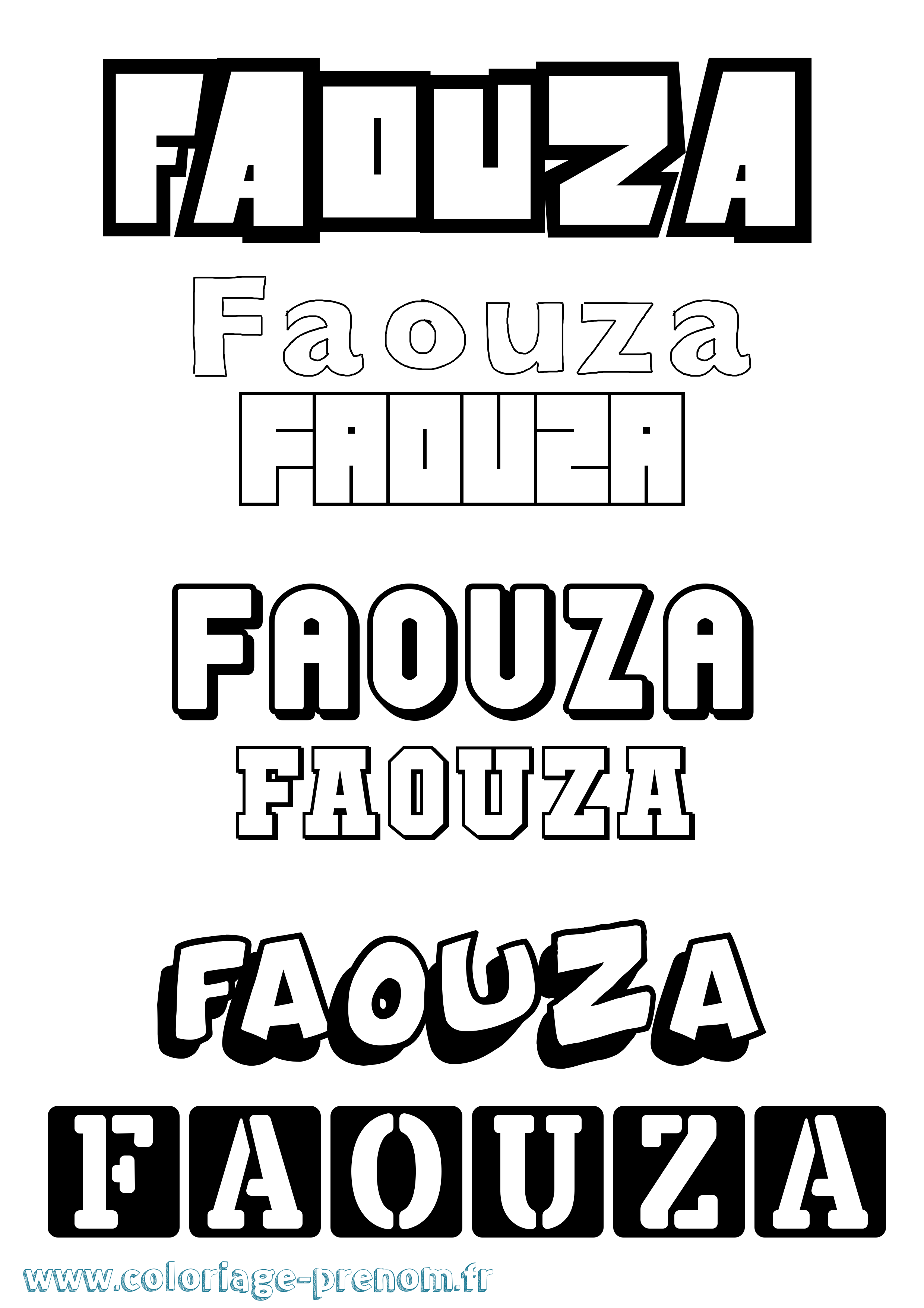 Coloriage Faouza Simple Coloriage prénom Faouza Simple
