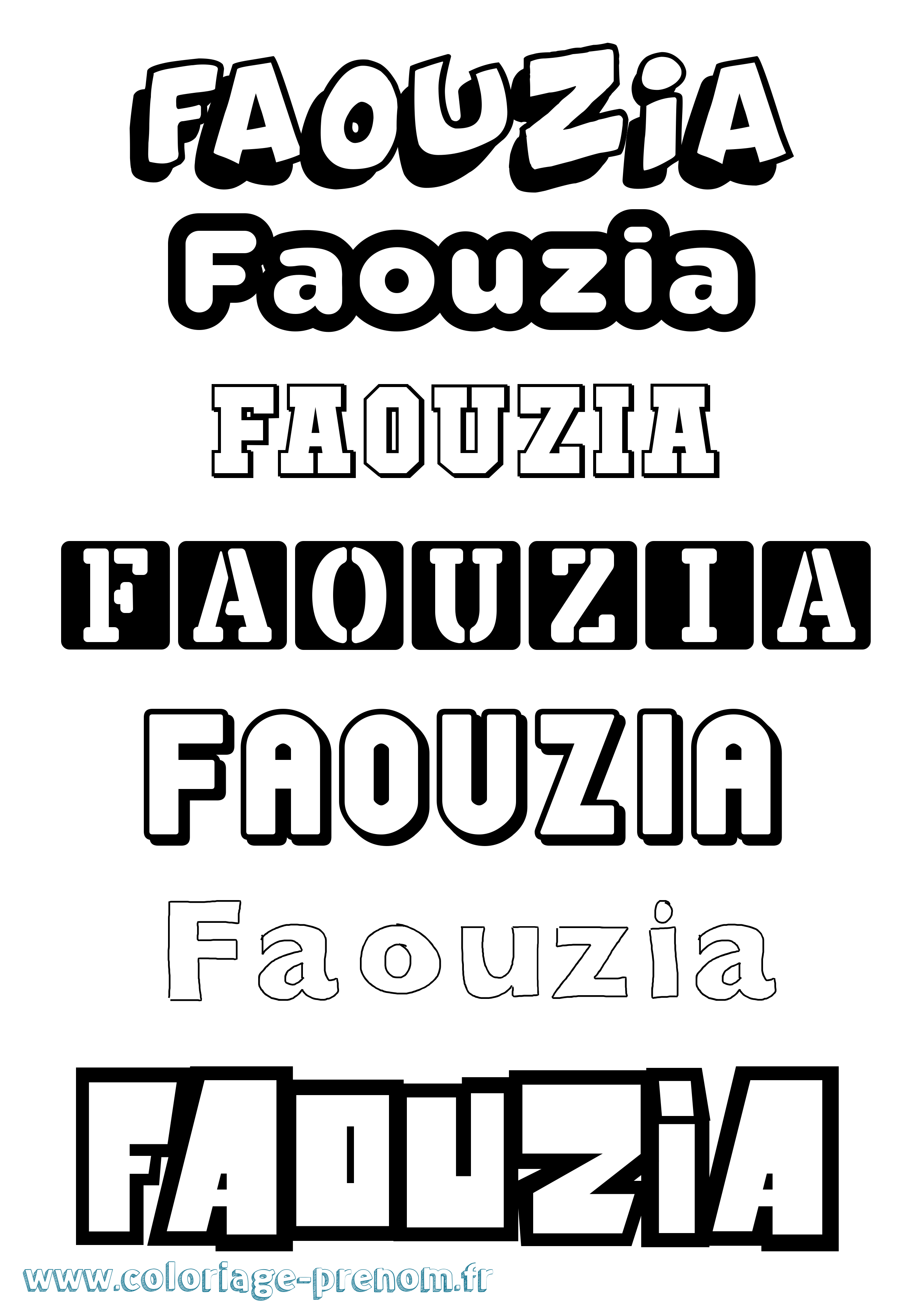 Coloriage prénom Faouzia Simple