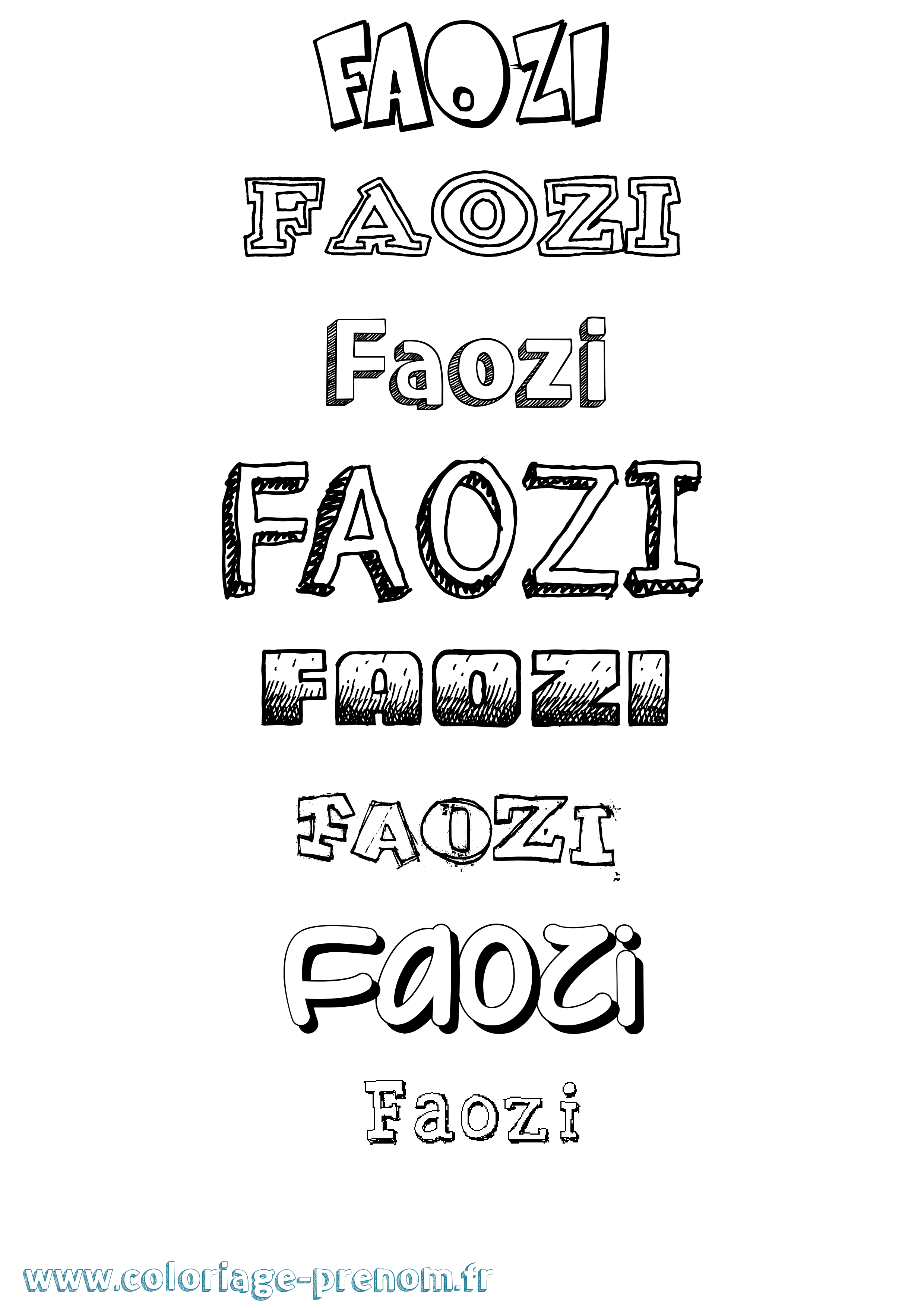 Coloriage prénom Faozi Dessiné