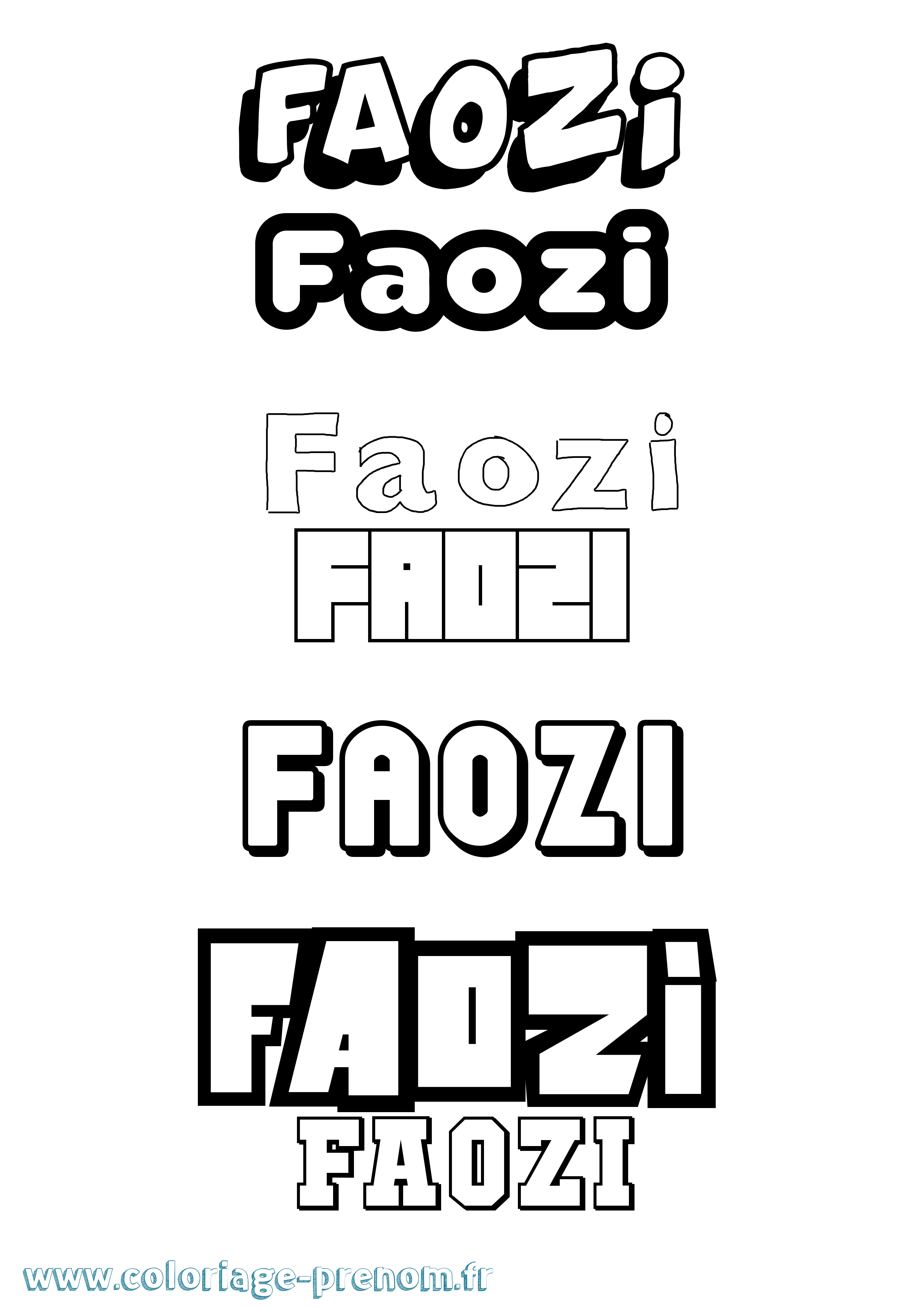 Coloriage prénom Faozi Simple