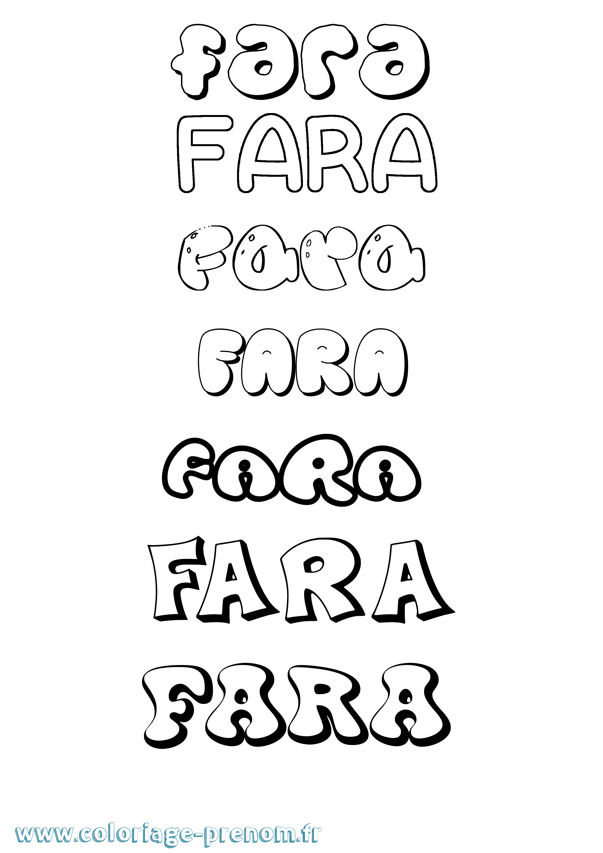 Coloriage Fara Bubble Coloriage prénom Fara Bubble