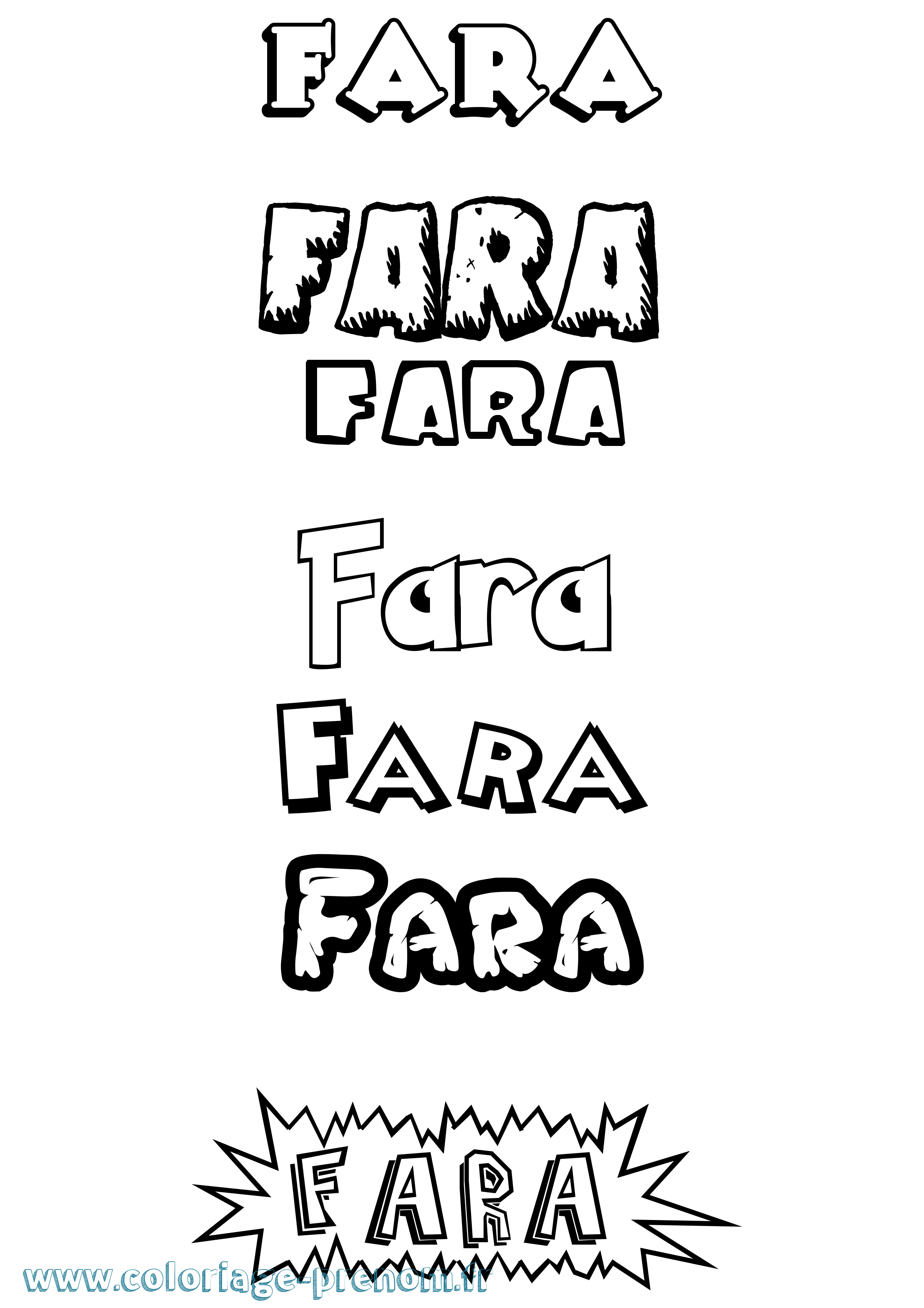 Coloriage Fara Dessin Animé Coloriage prénom Fara Dessin Animé