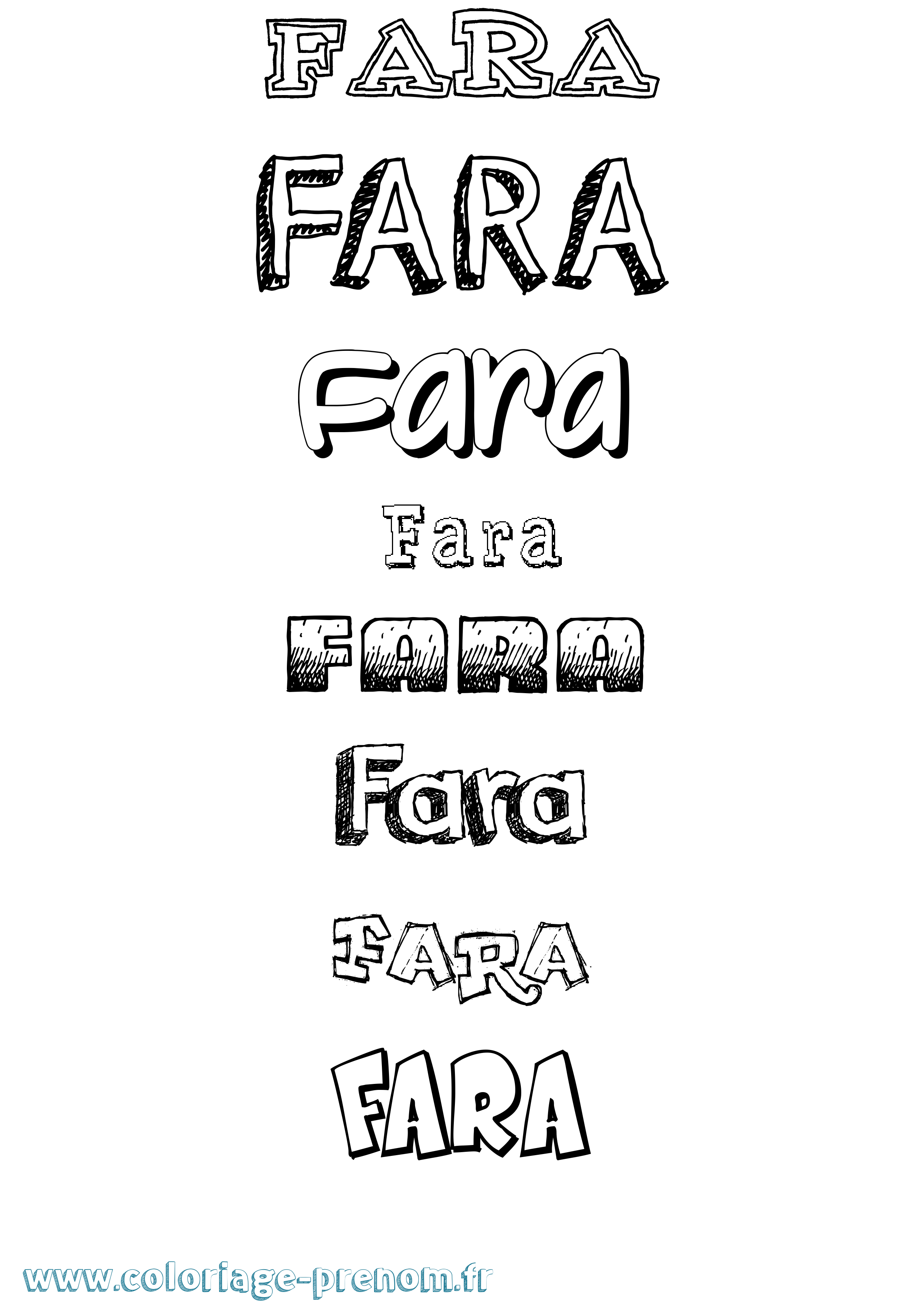 Coloriage Fara Dessiné Coloriage prénom Fara Dessiné