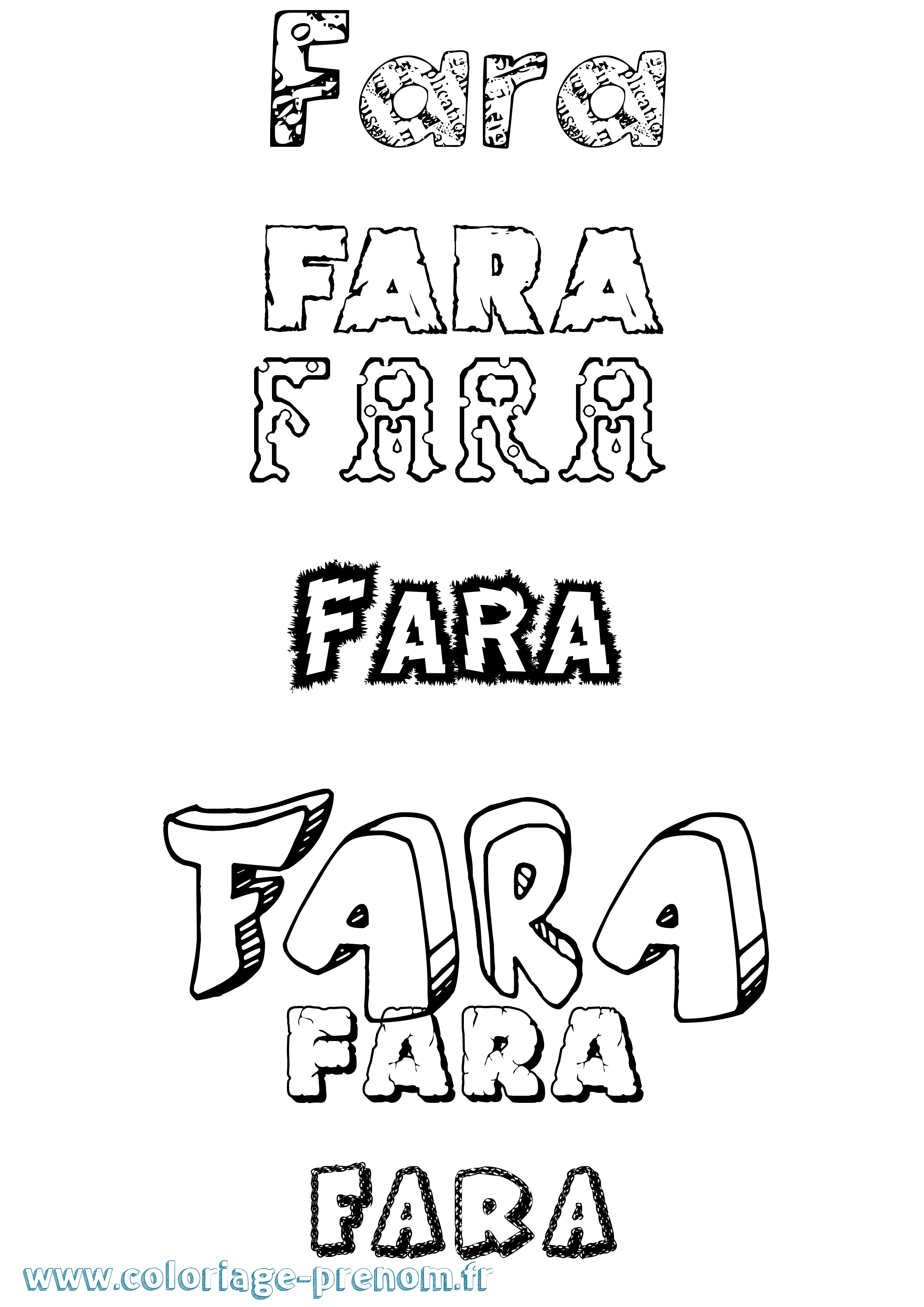 Coloriage Fara Destructuré Coloriage prénom Fara Destructuré