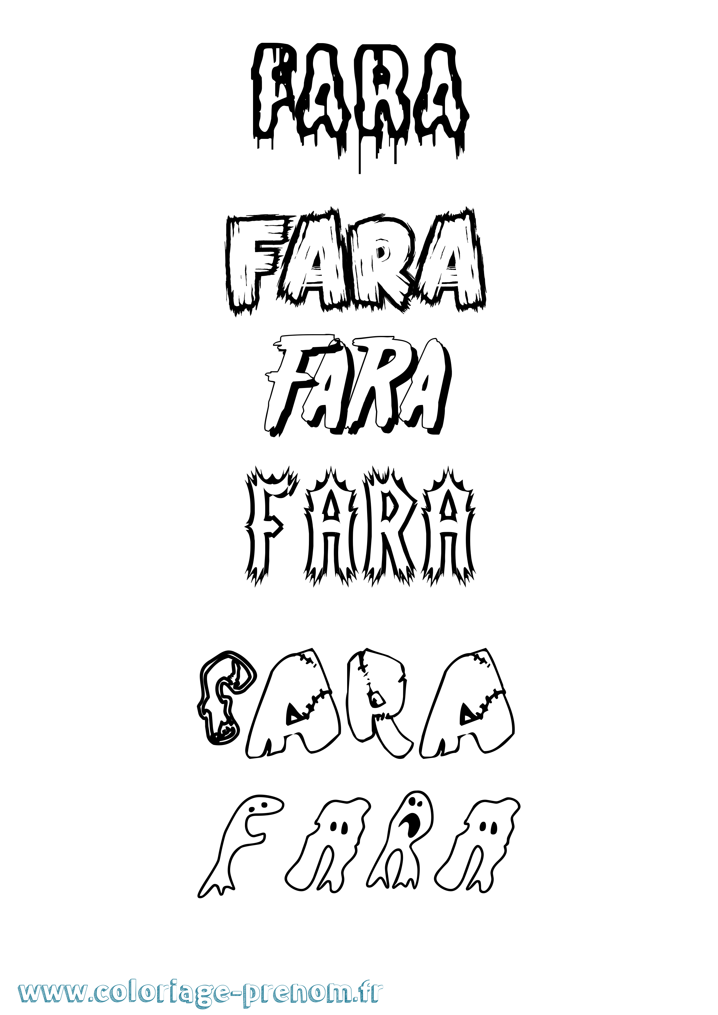 Coloriage Fara Frisson Coloriage prénom Fara Frisson