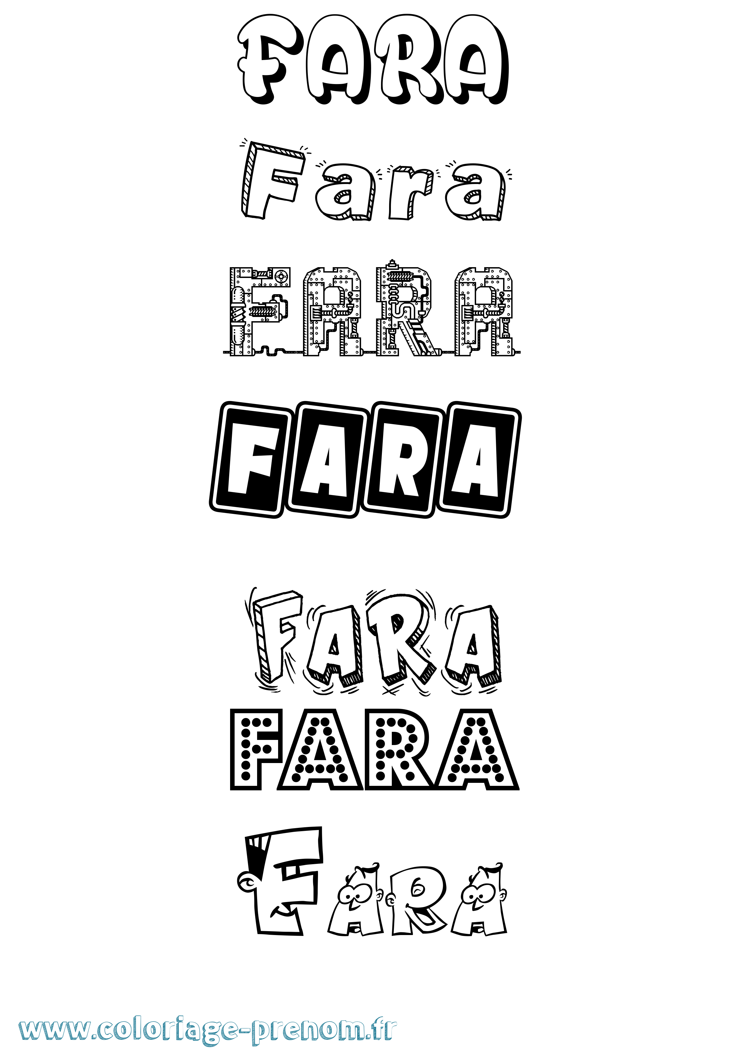 Coloriage Fara Fun Coloriage prénom Fara Fun