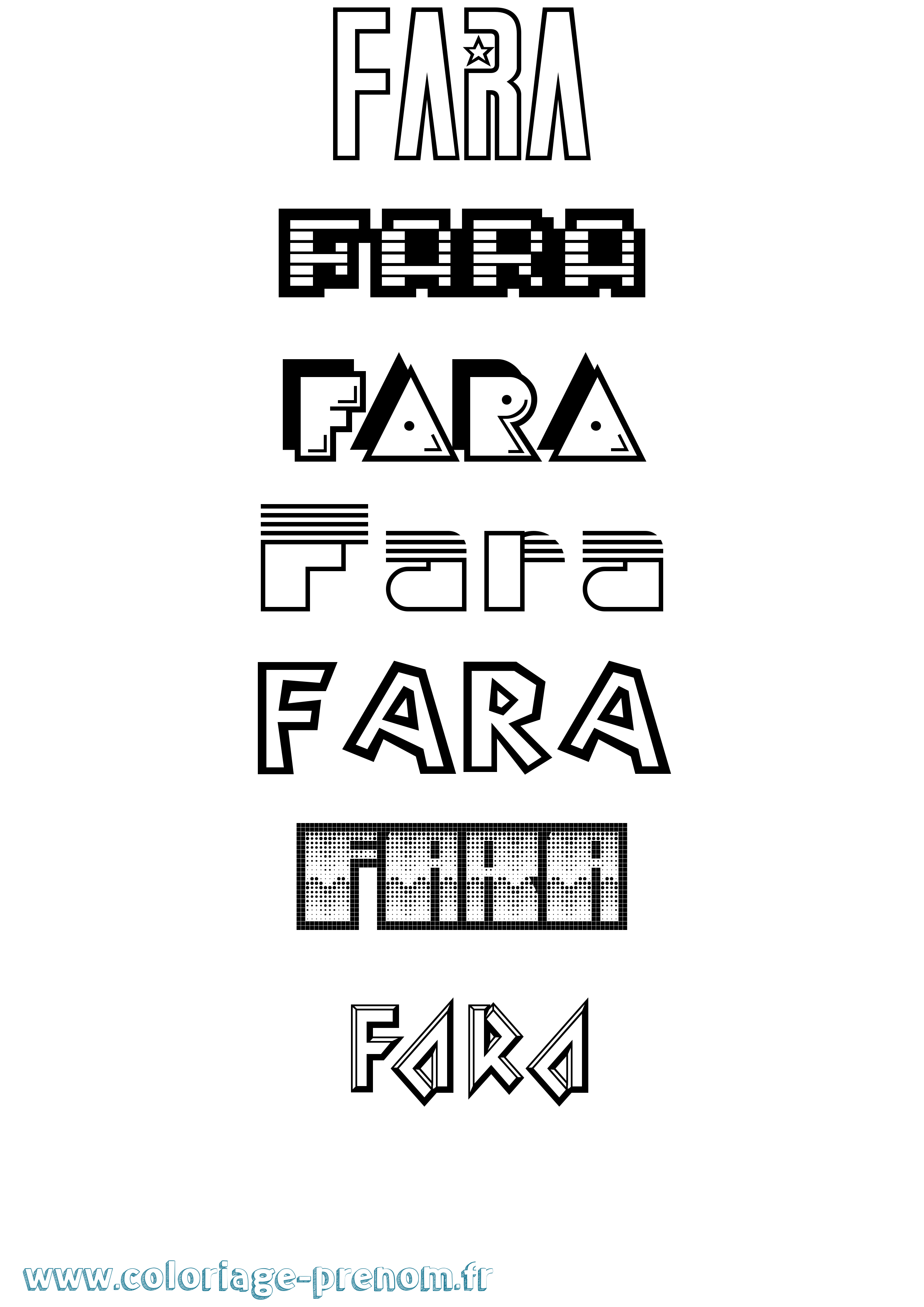 Coloriage Fara Jeux Vidéos Coloriage prénom Fara Jeux Vidéos