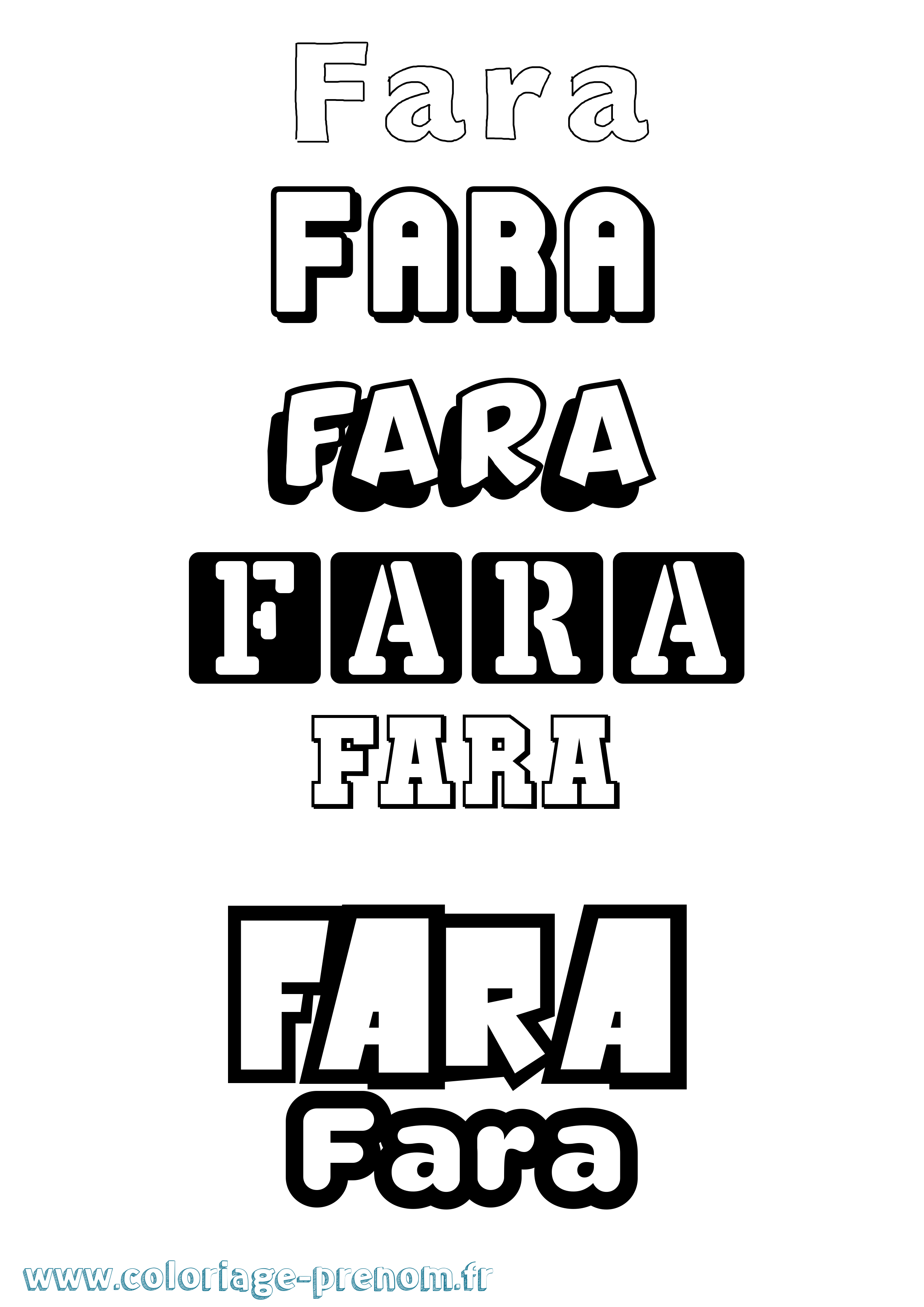 Coloriage Fara Simple Coloriage prénom Fara Simple