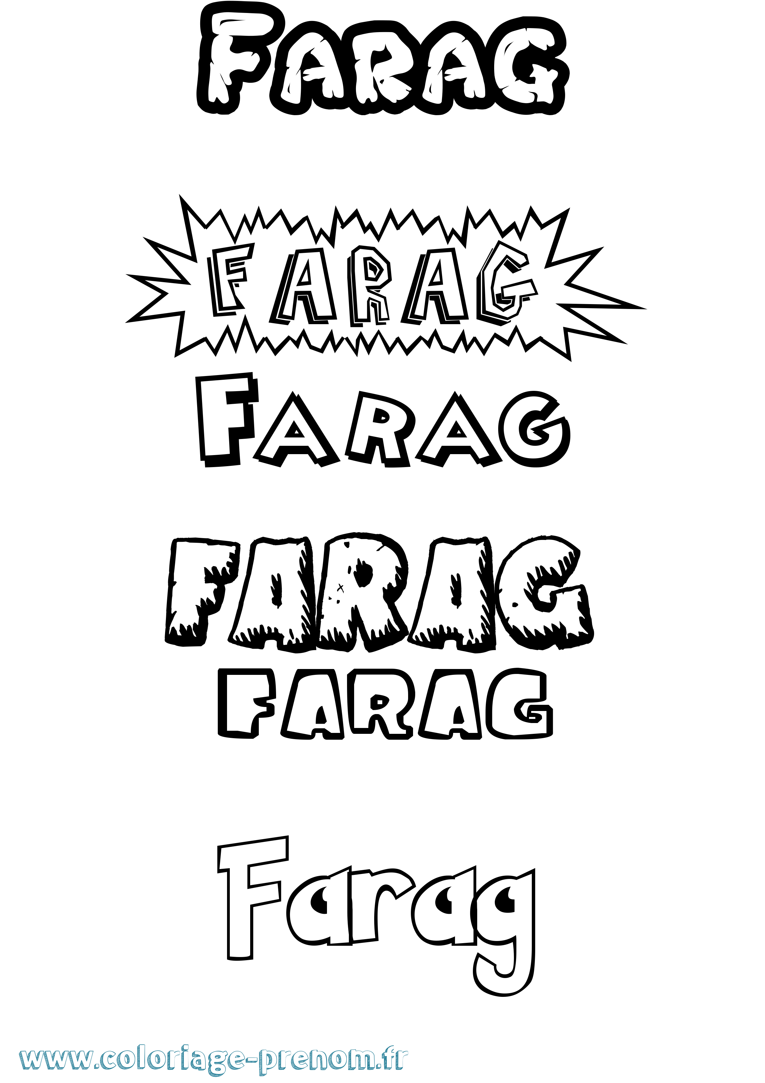 Coloriage Farag Dessin Animé Coloriage prénom Farag Dessin Animé