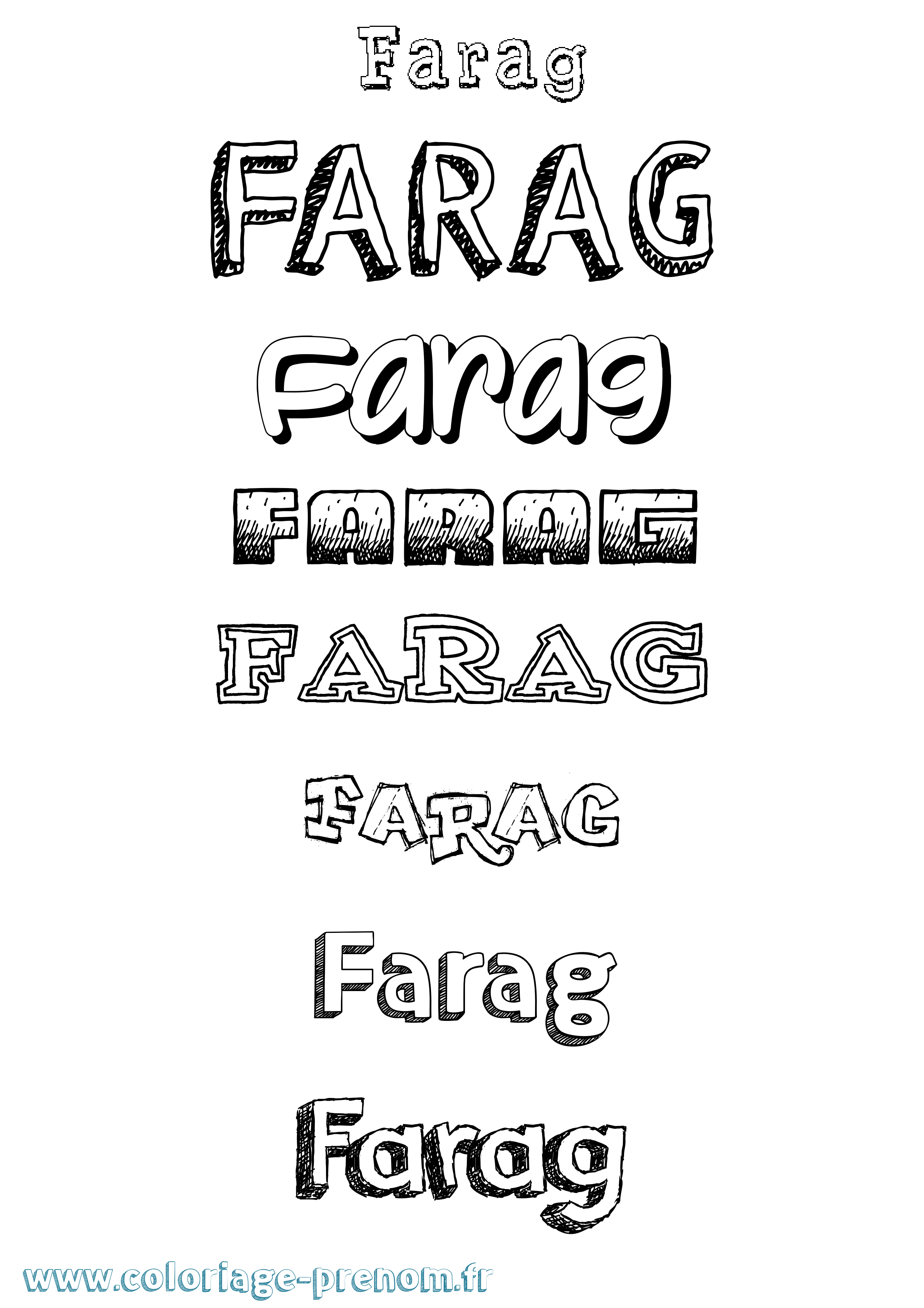 Coloriage Farag Dessiné Coloriage prénom Farag Dessiné