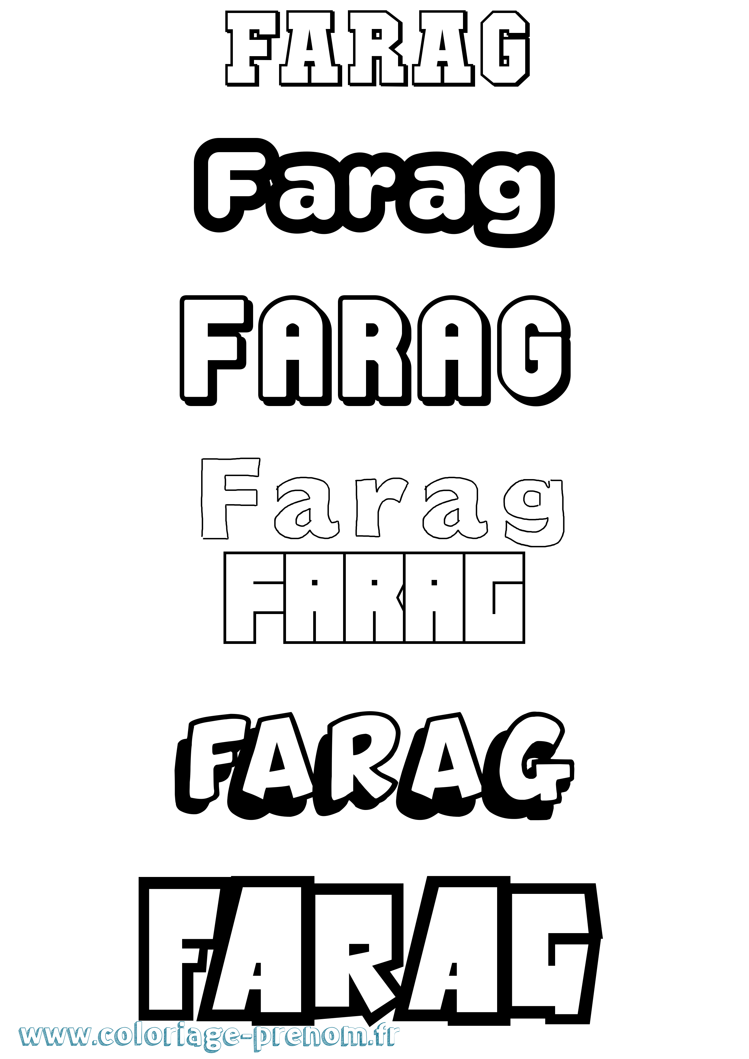 Coloriage prénom Farag Simple