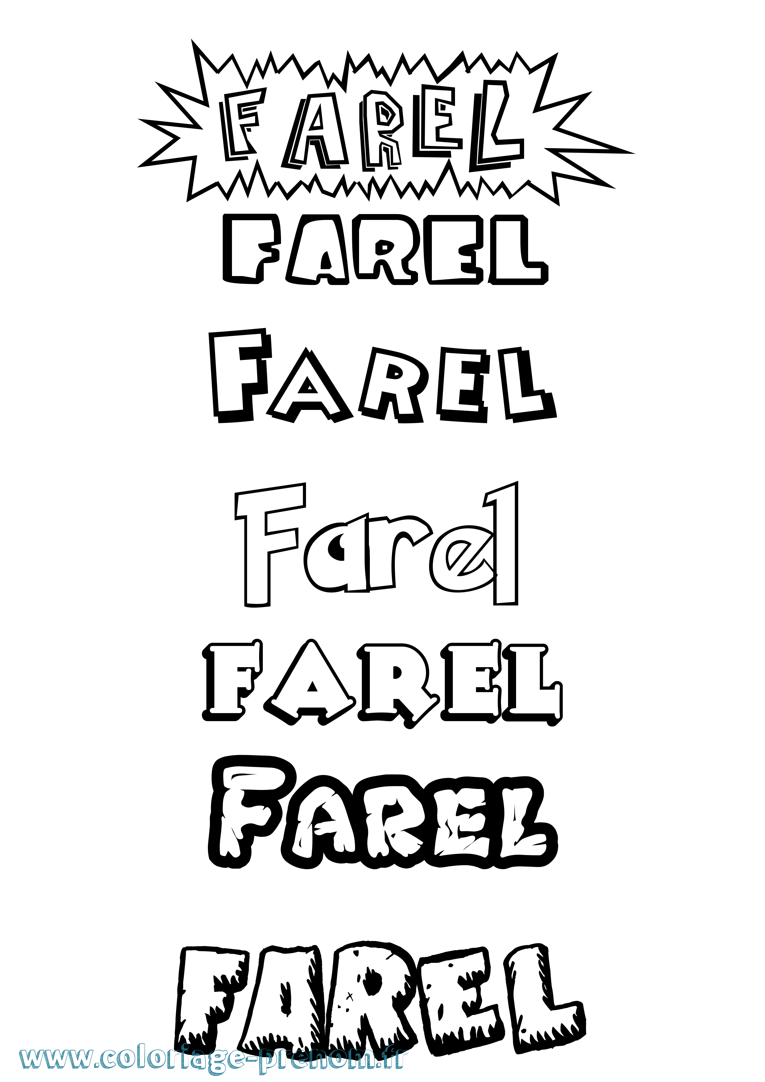Coloriage Farel Dessin Animé Coloriage prénom Farel Dessin Animé