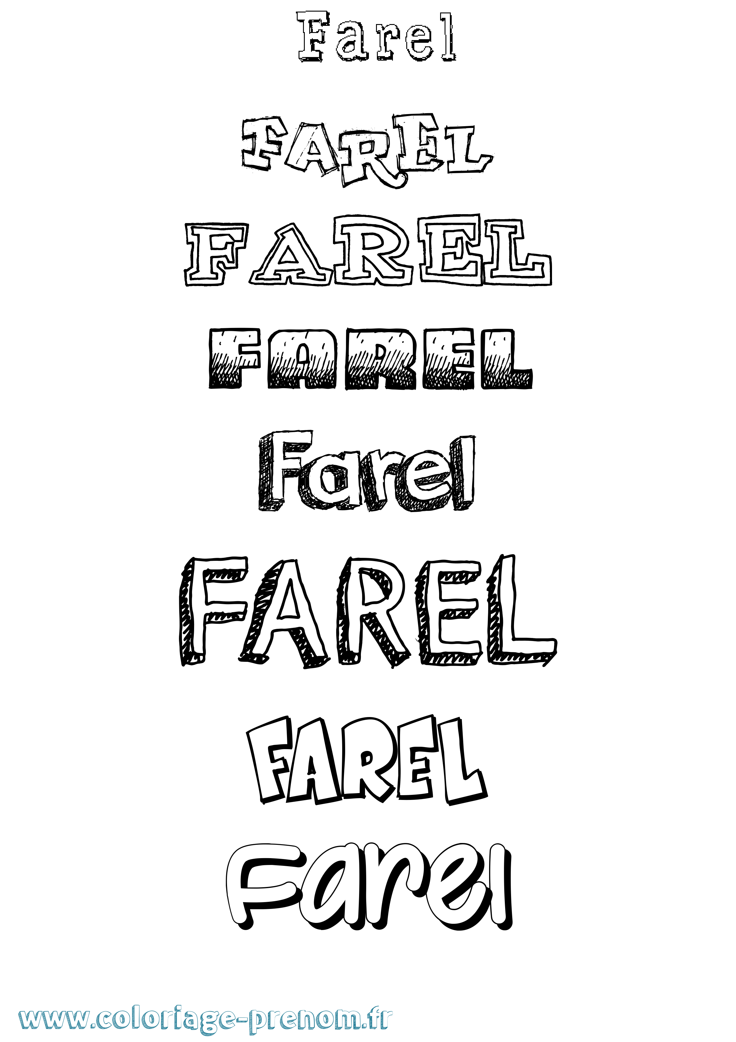Coloriage Farel Dessiné Coloriage prénom Farel Dessiné