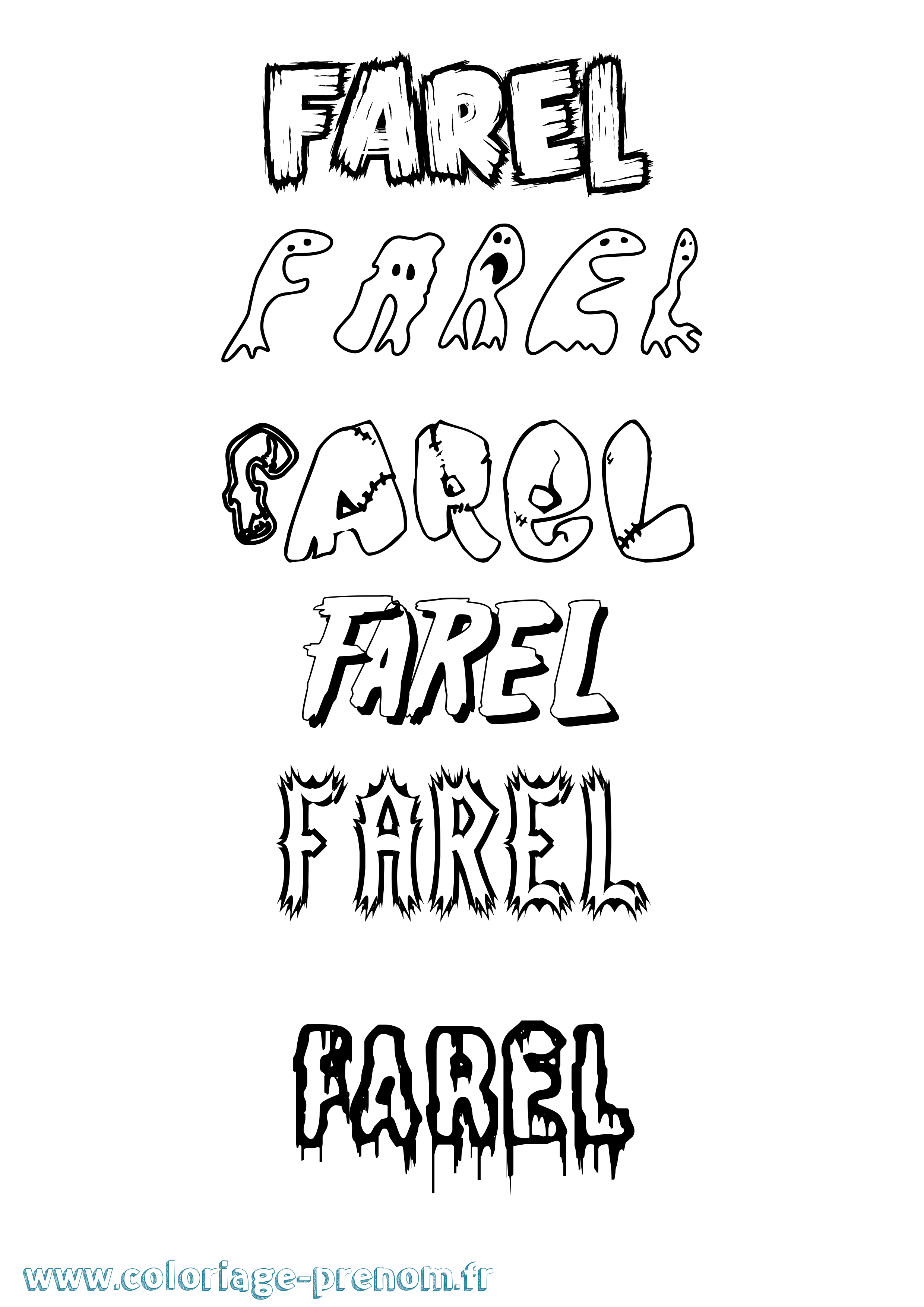 Coloriage Farel Frisson Coloriage prénom Farel Frisson