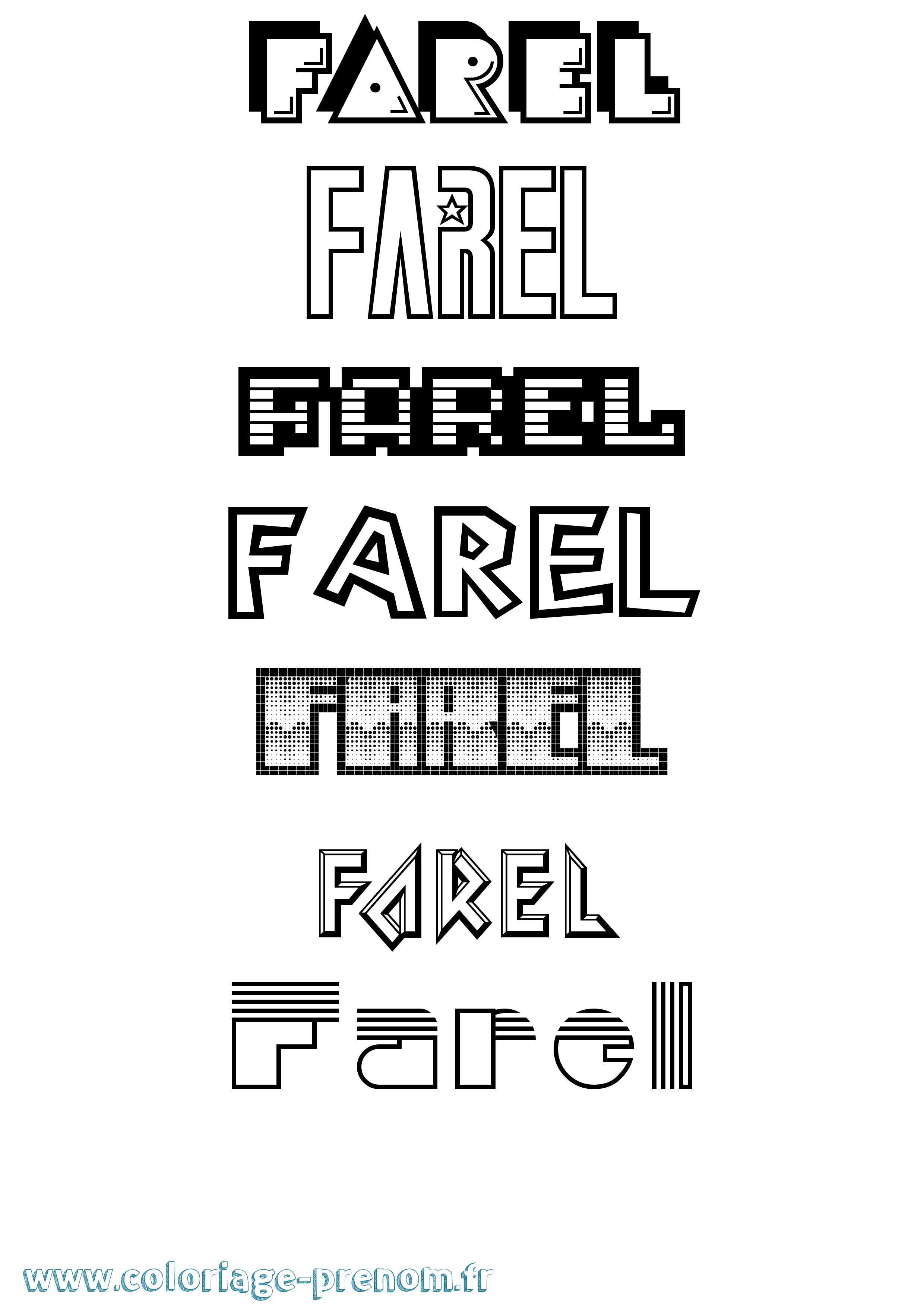 Coloriage Farel Jeux Vidéos Coloriage prénom Farel Jeux Vidéos