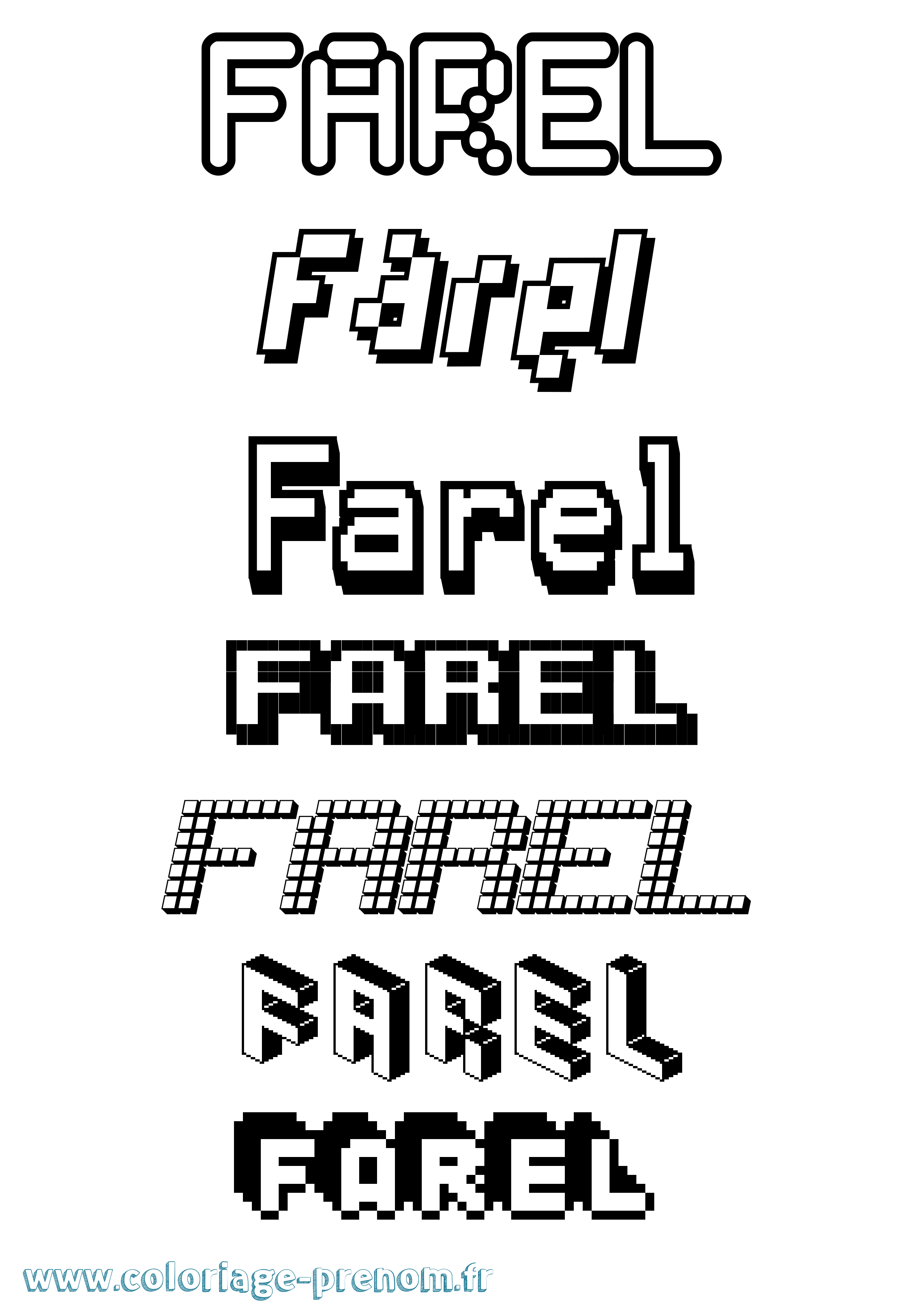 Coloriage Farel Pixel Coloriage prénom Farel Pixel