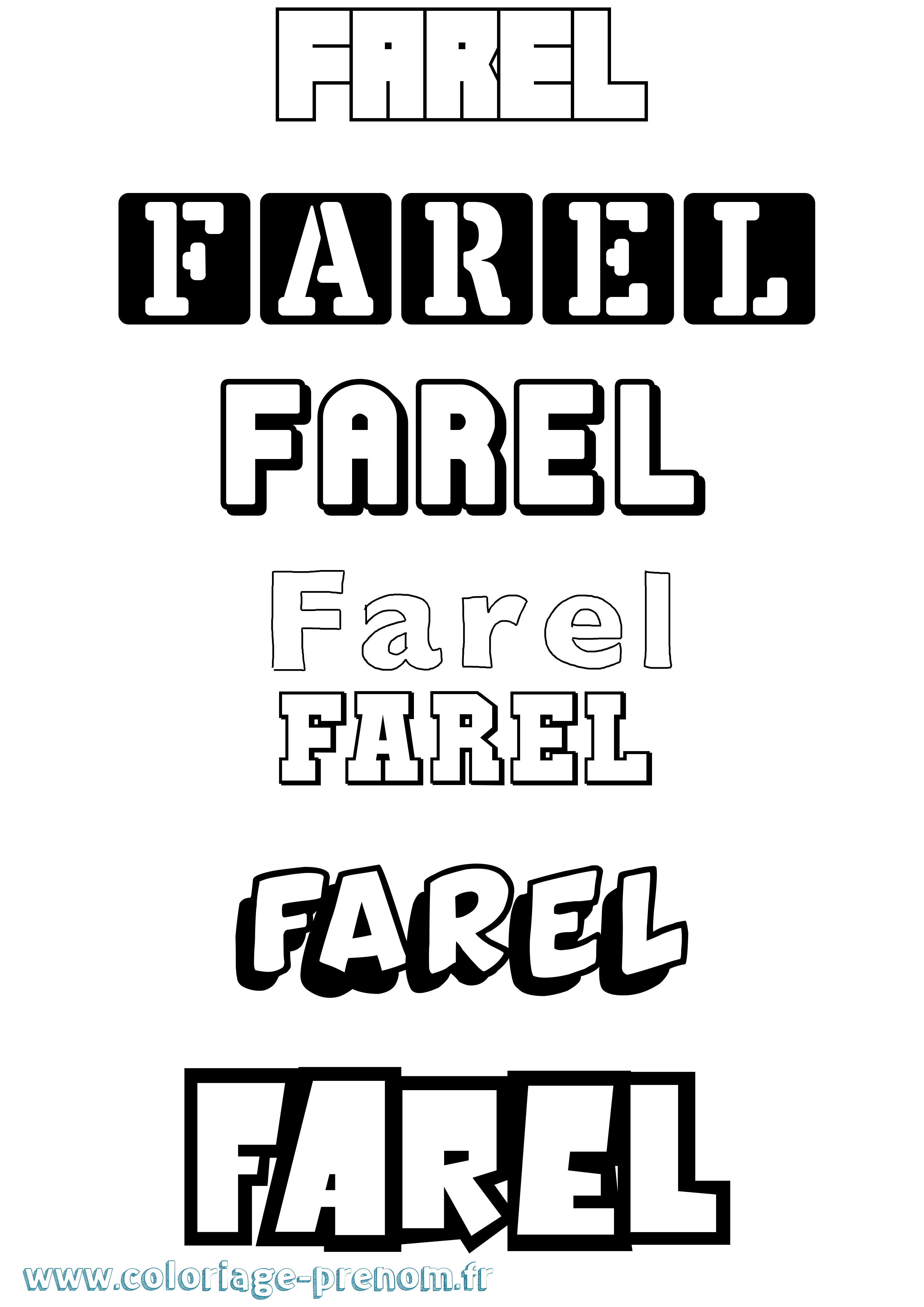 Coloriage Farel Simple Coloriage prénom Farel Simple