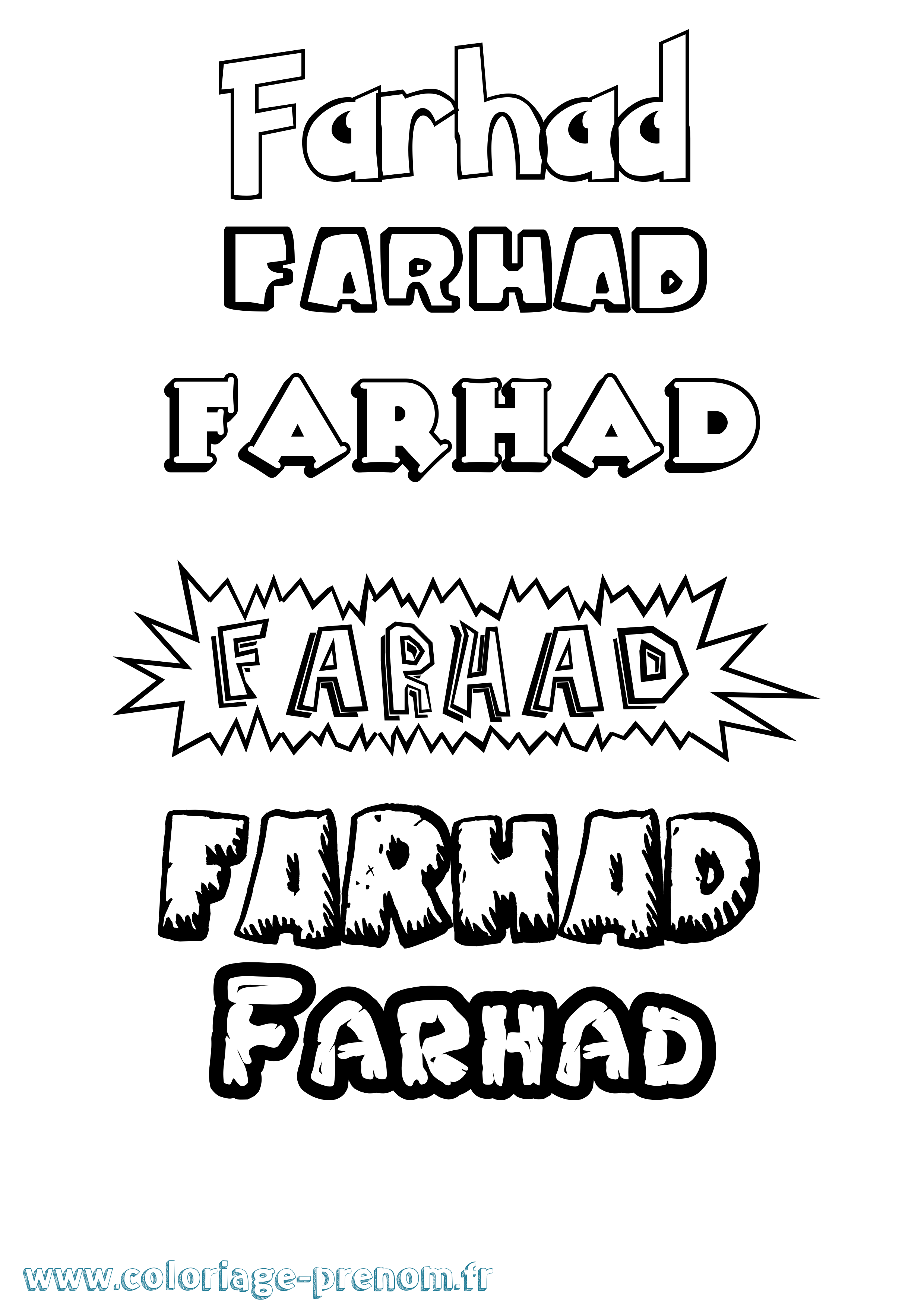 Coloriage Farhad Dessin Animé Coloriage prénom Farhad Dessin Animé