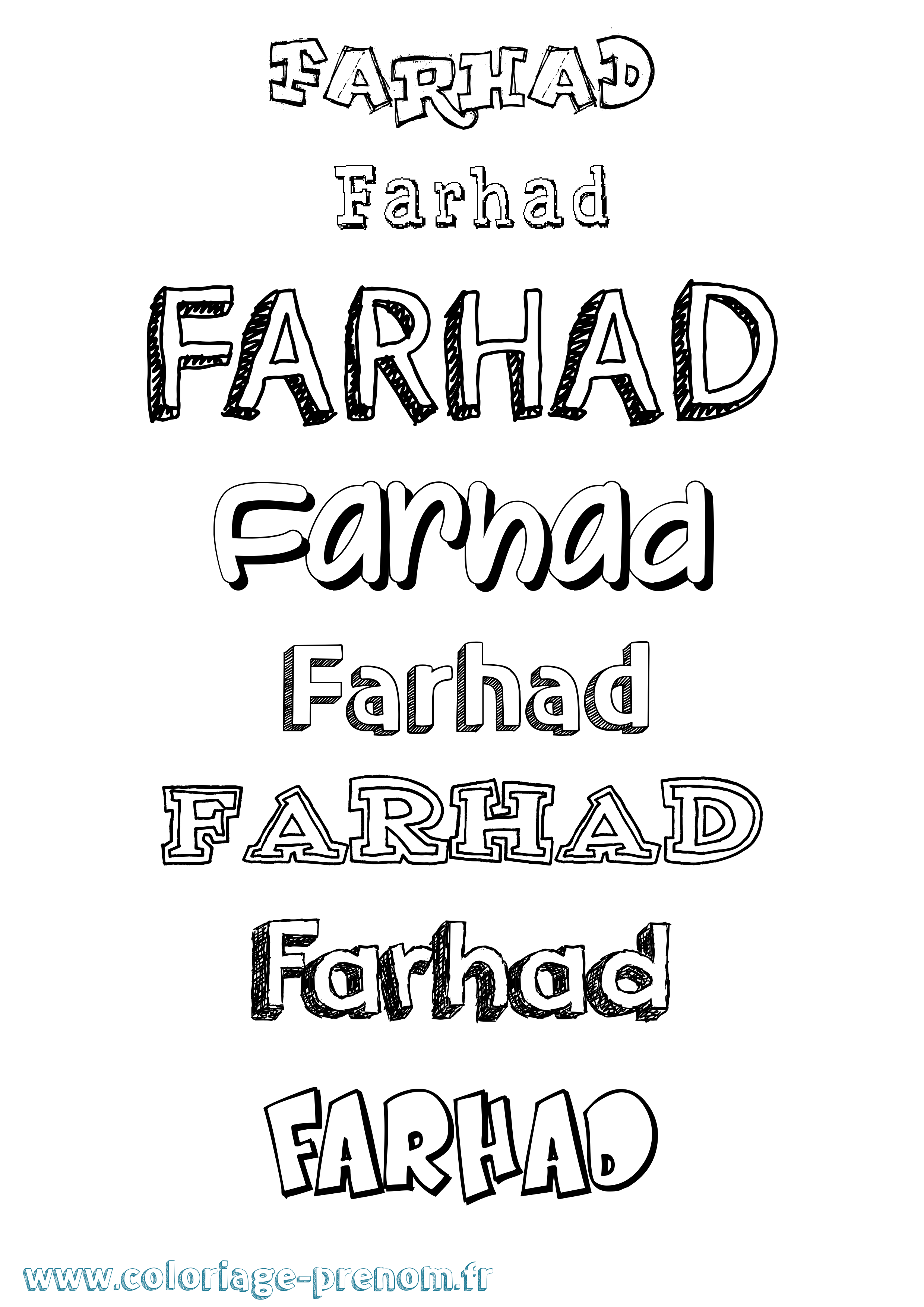 Coloriage Farhad Dessiné Coloriage prénom Farhad Dessiné