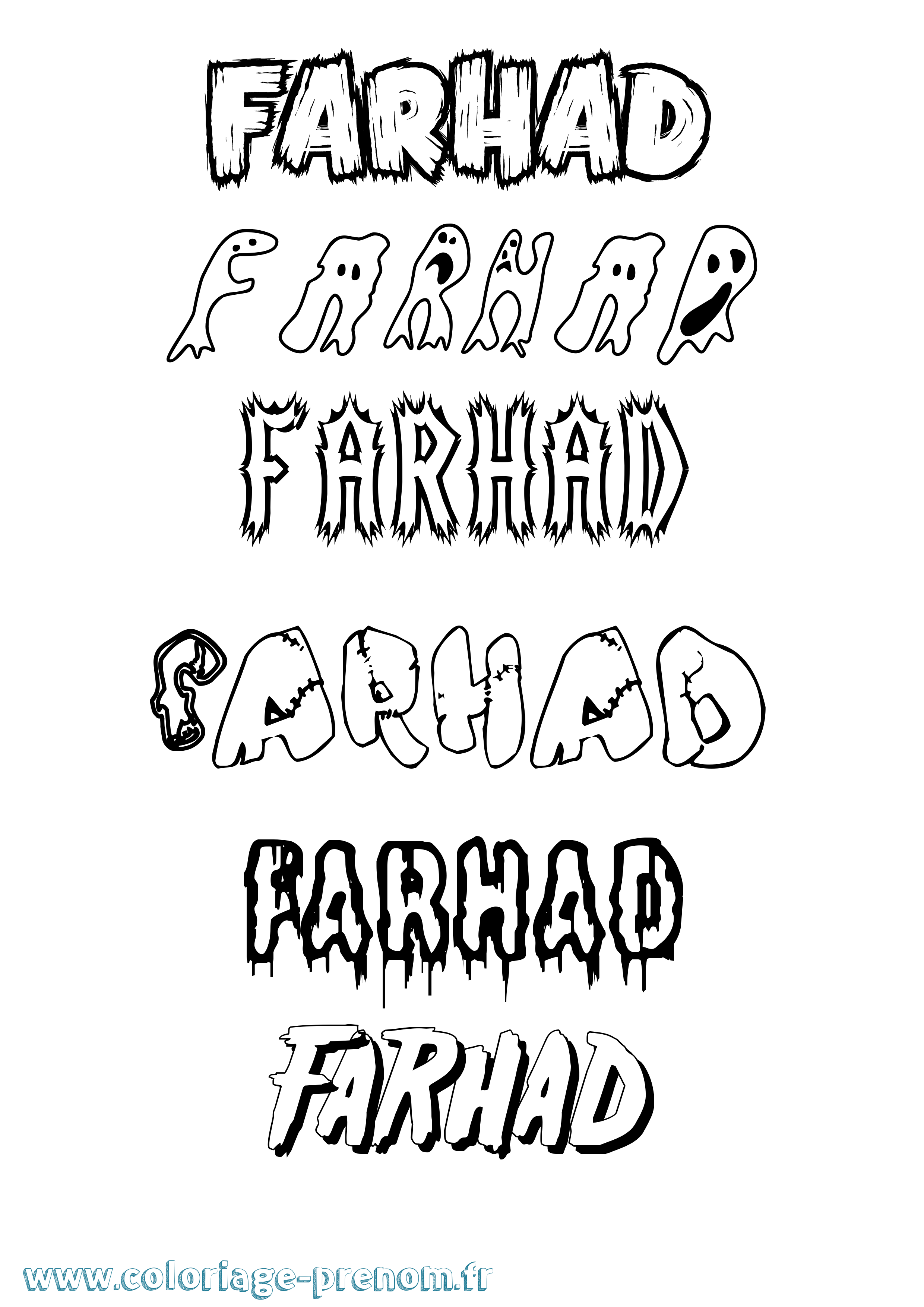Coloriage Farhad Frisson Coloriage prénom Farhad Frisson