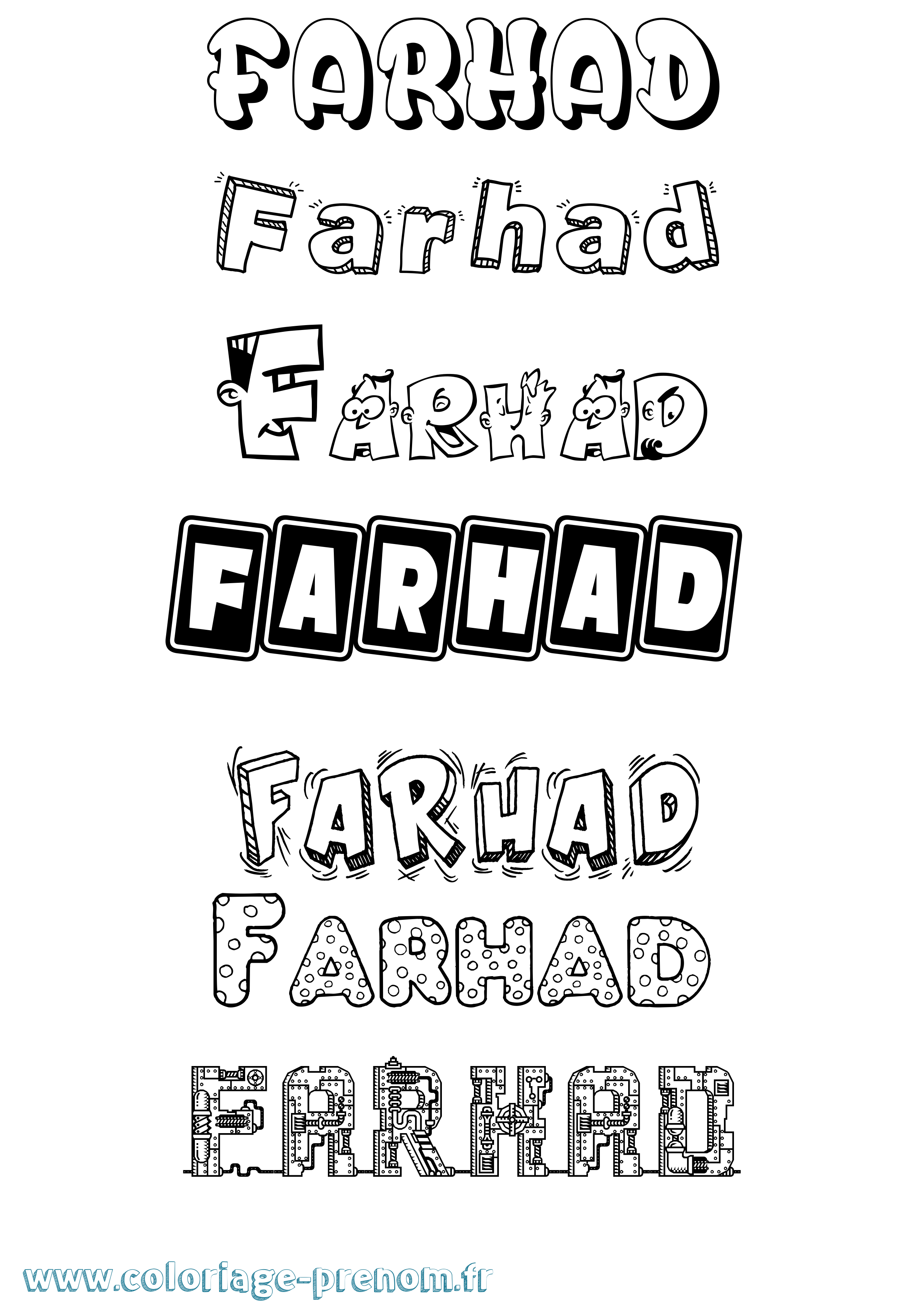 Coloriage Farhad Fun Coloriage prénom Farhad Fun