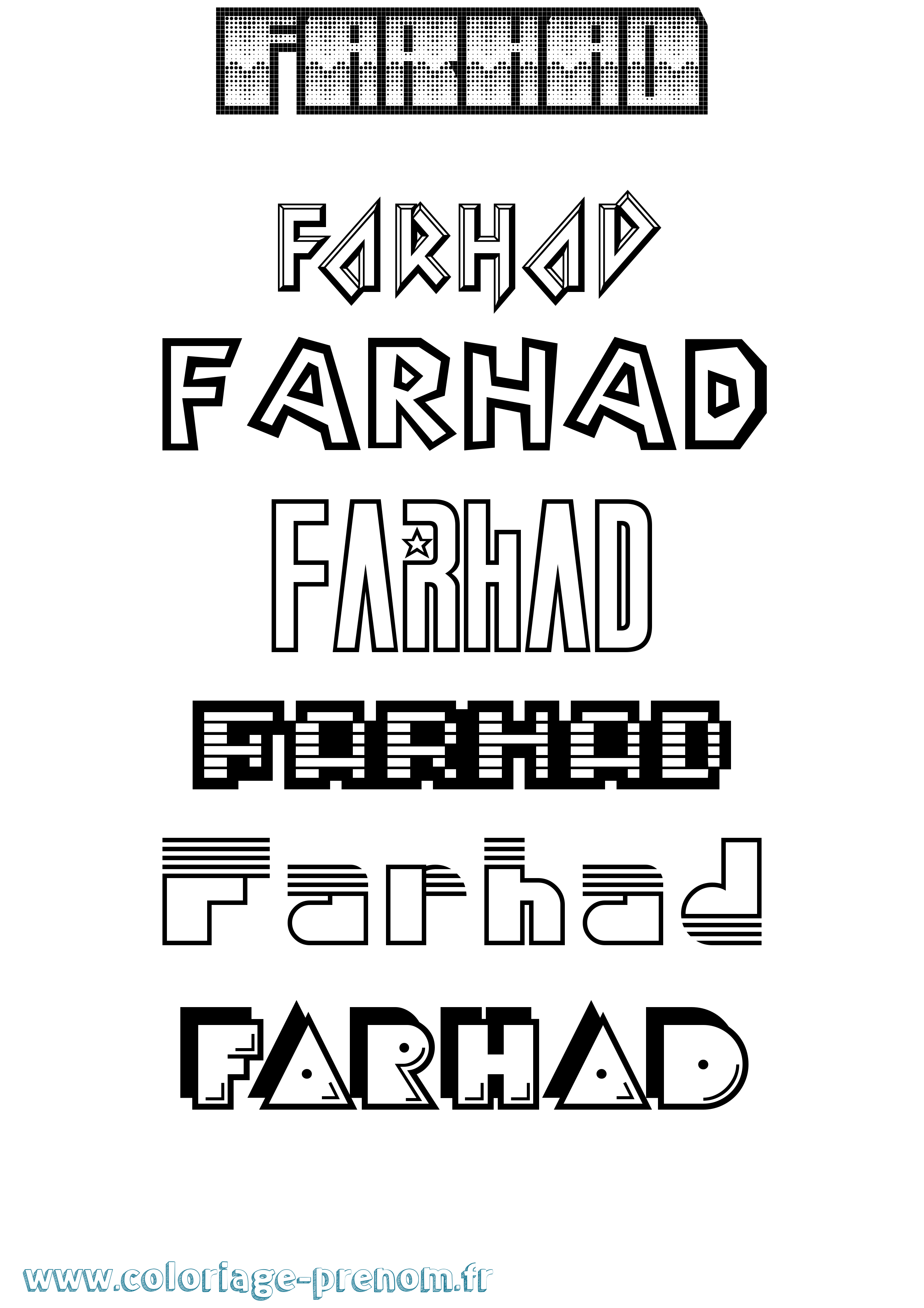 Coloriage Farhad Jeux Vidéos Coloriage prénom Farhad Jeux Vidéos
