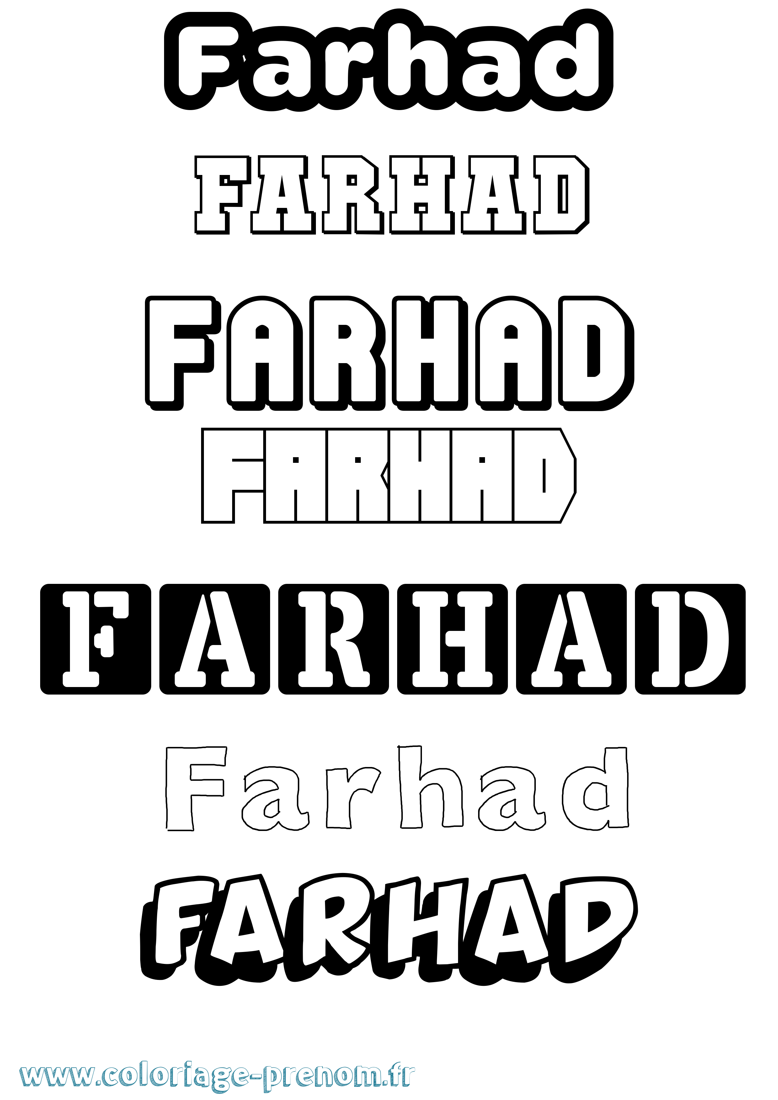 Coloriage Farhad Simple Coloriage prénom Farhad Simple