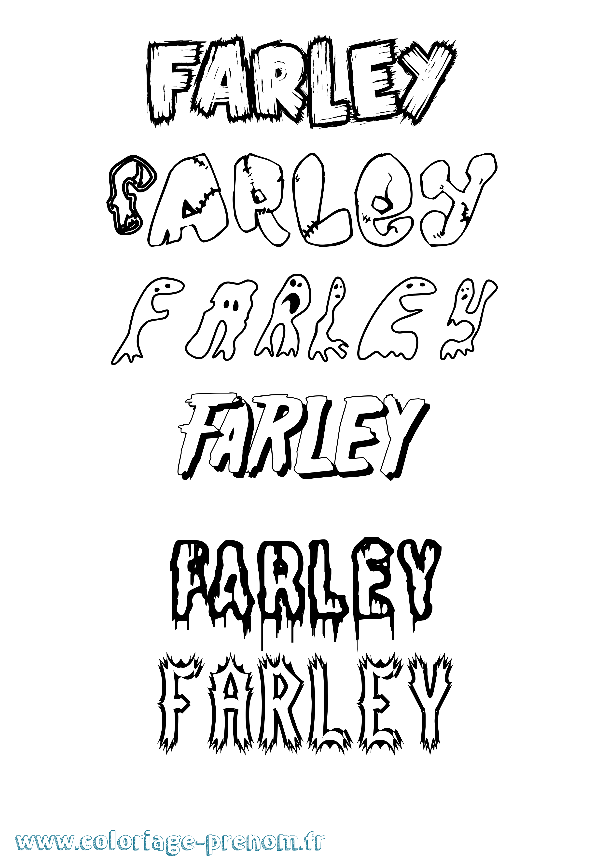 Coloriage prénom Farley Frisson